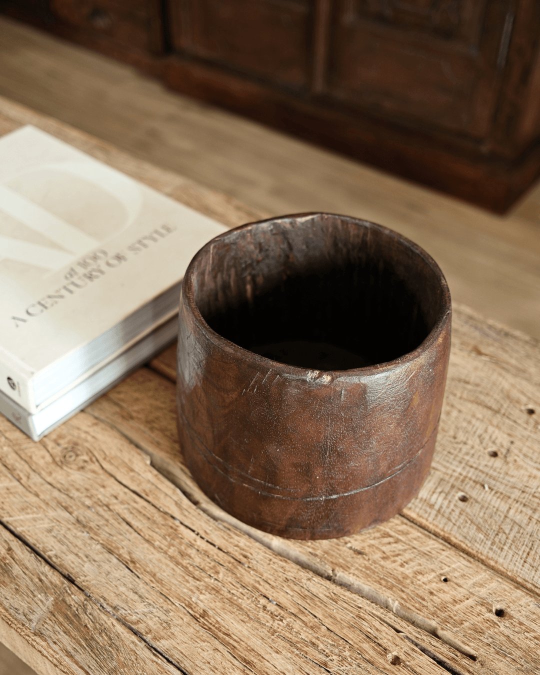 Hand Carved Planter 6.5"