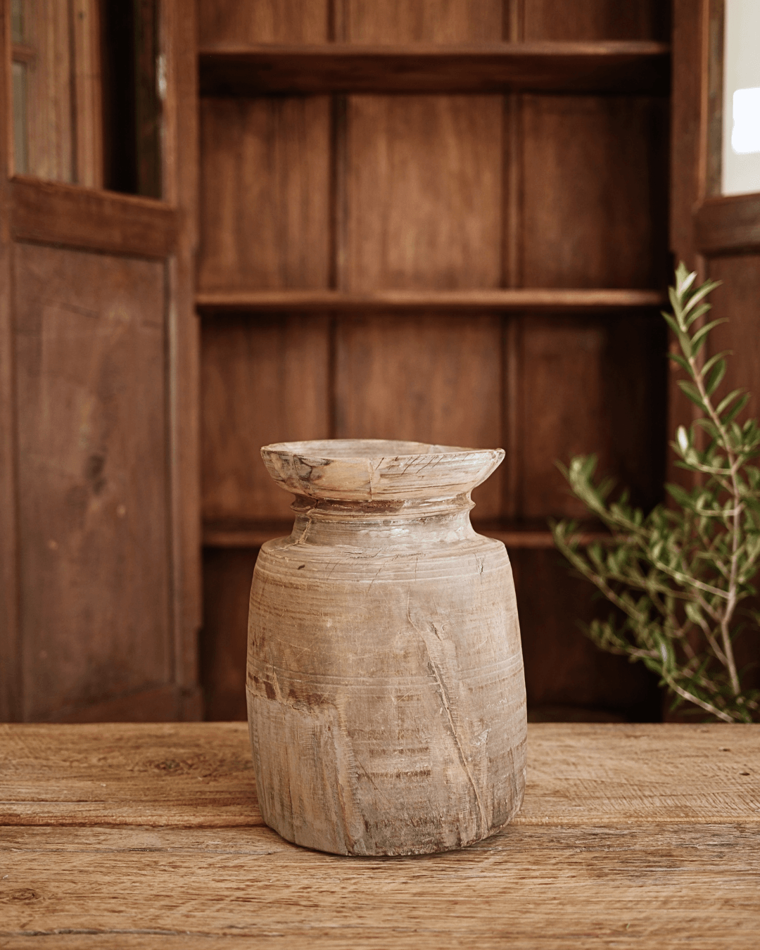 Hand Carved Teak Vessel