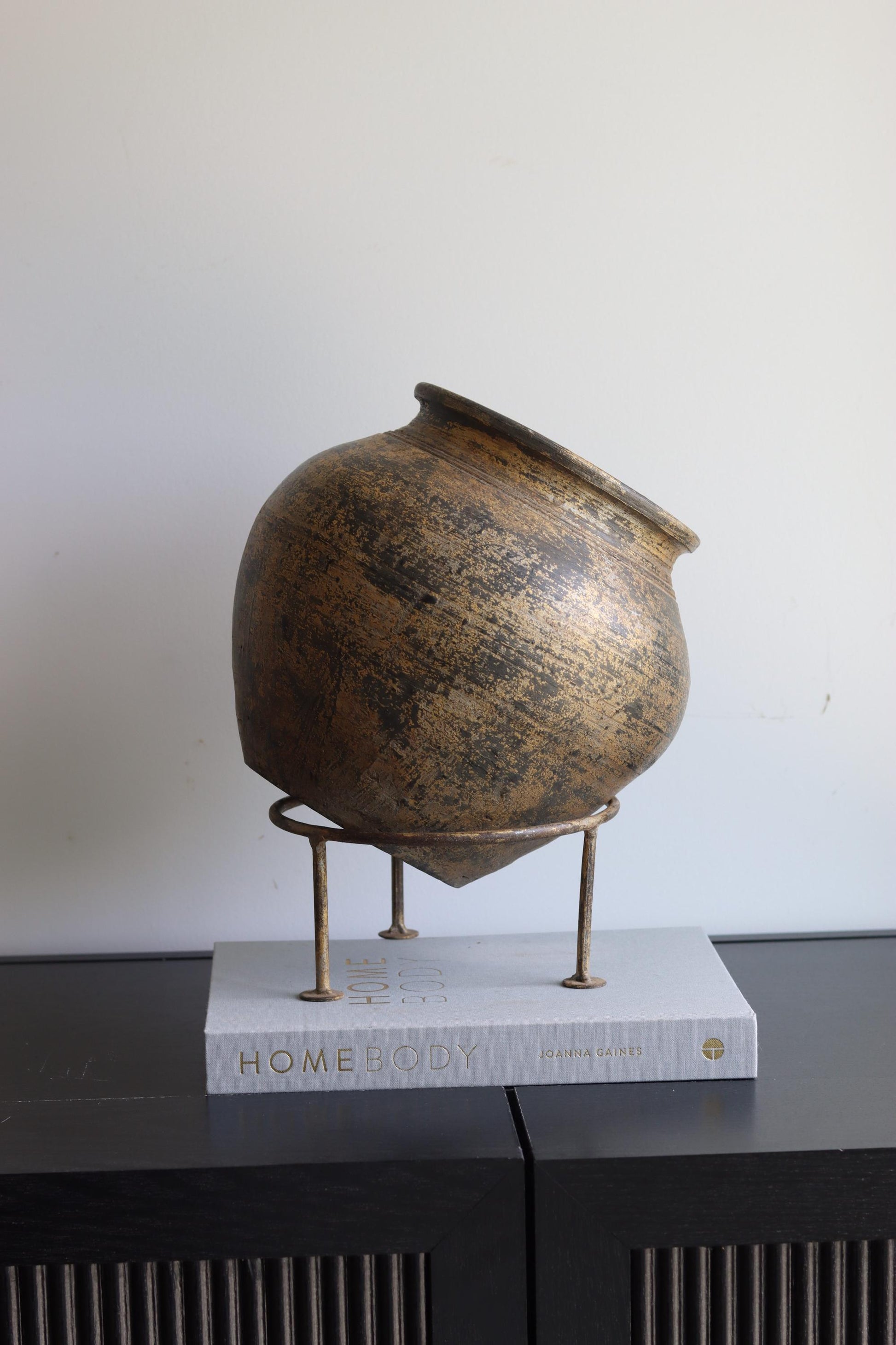 Large Clay Terracotta Pot on Stand