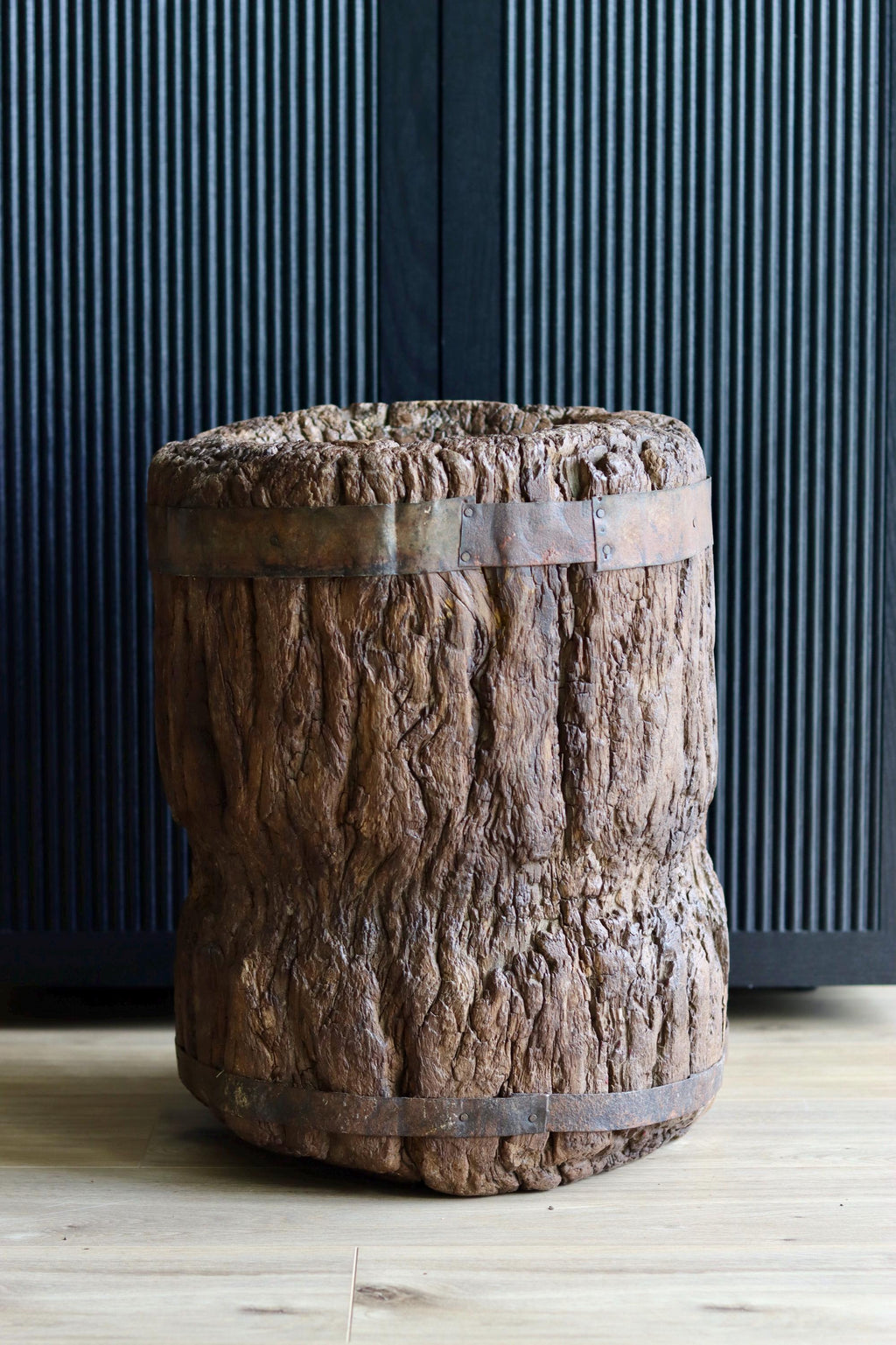 Large Vintage Rustic Side Table &  Heavy Ukhali Planter