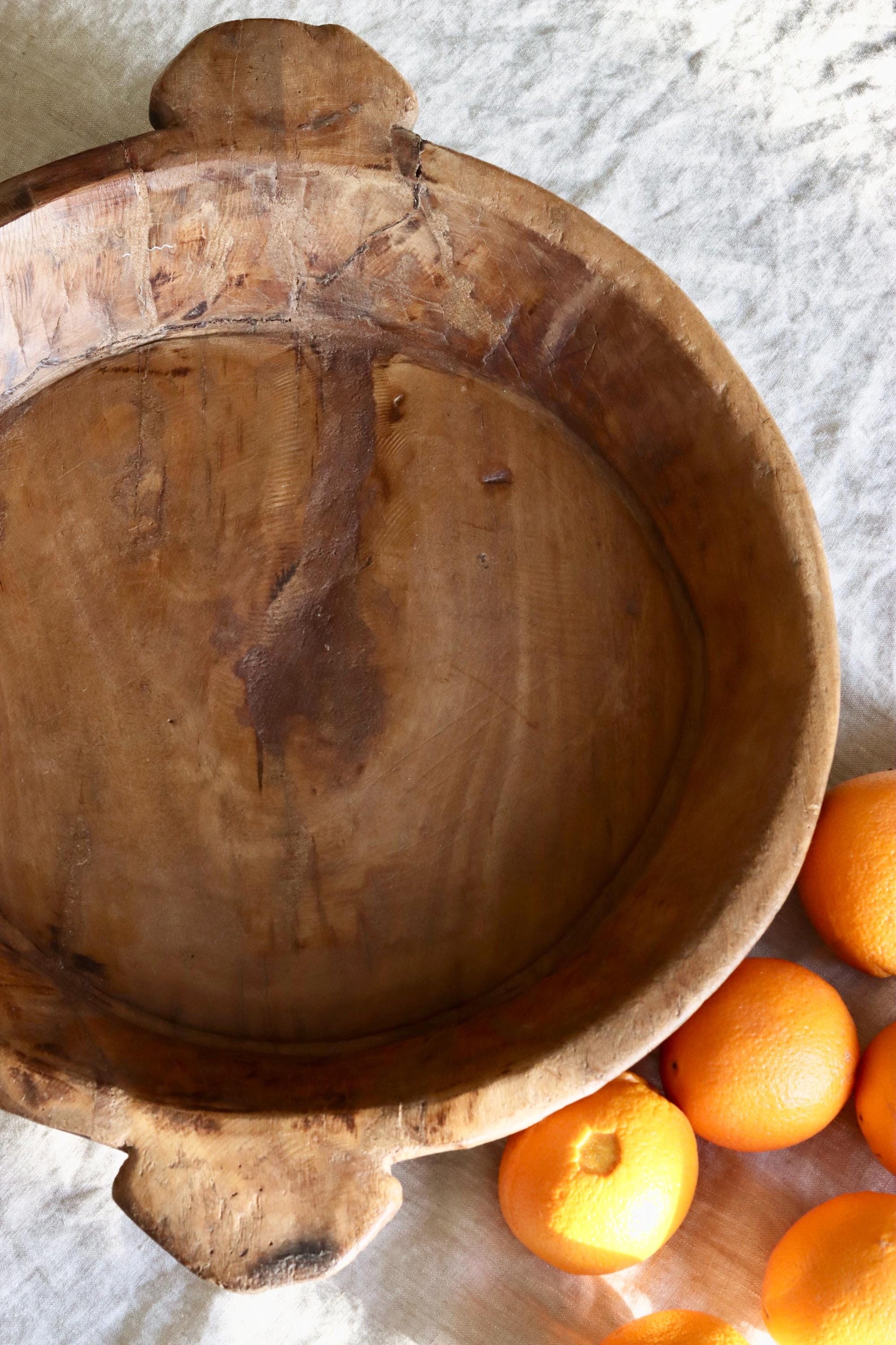Large Vintage Wooden Parat Tray