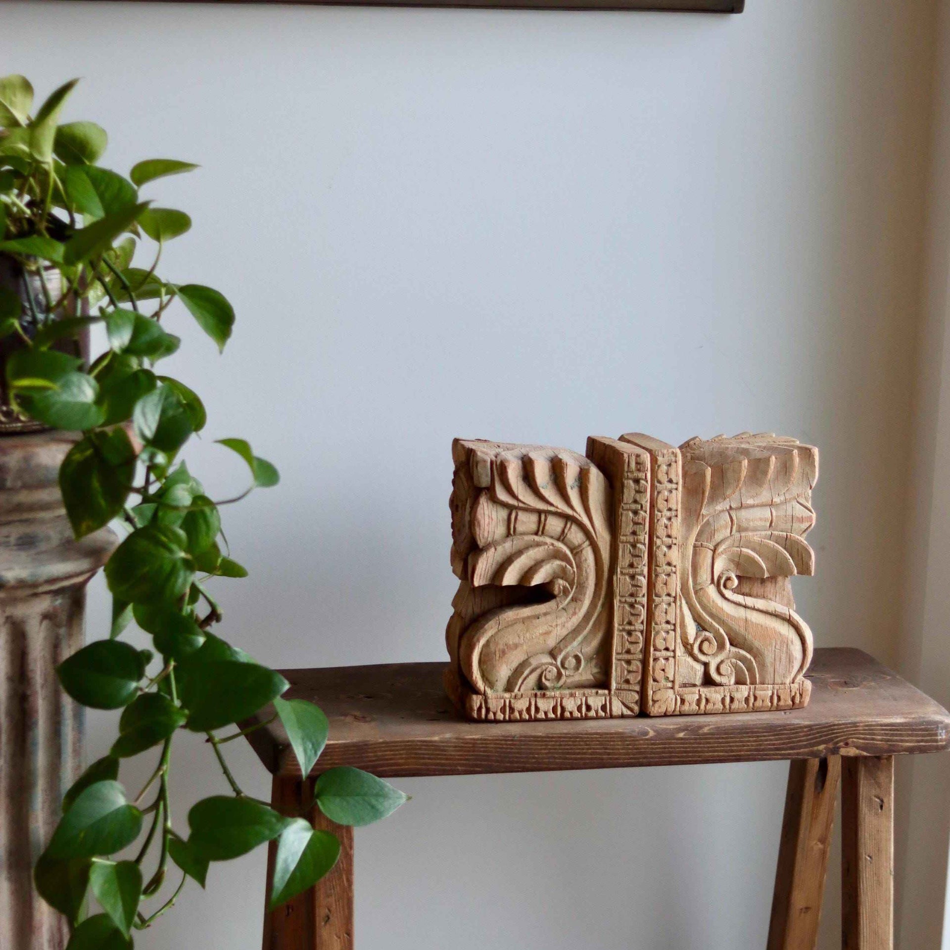 Vintage Wooden Bookends - Single