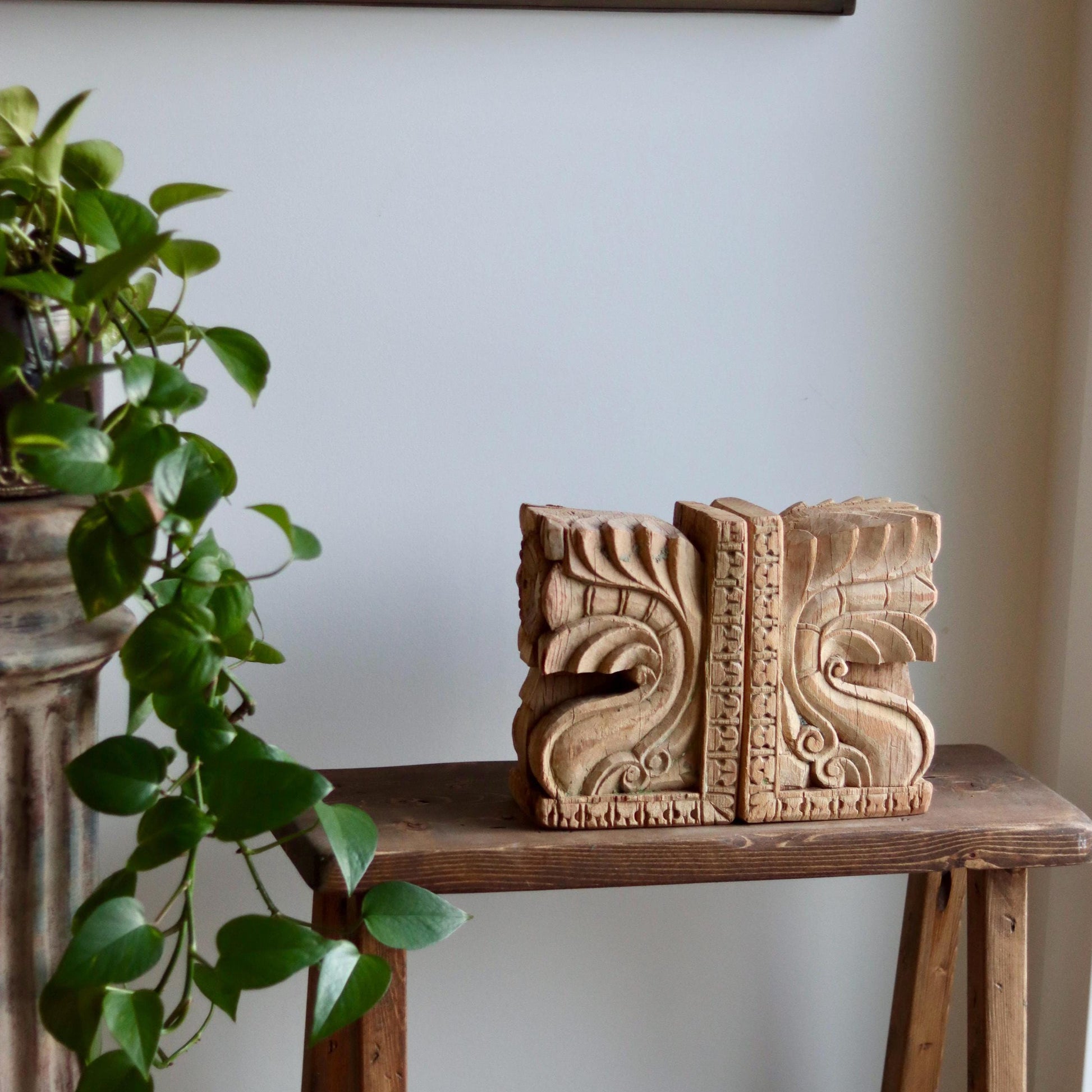 Vintage Wooden Bookends