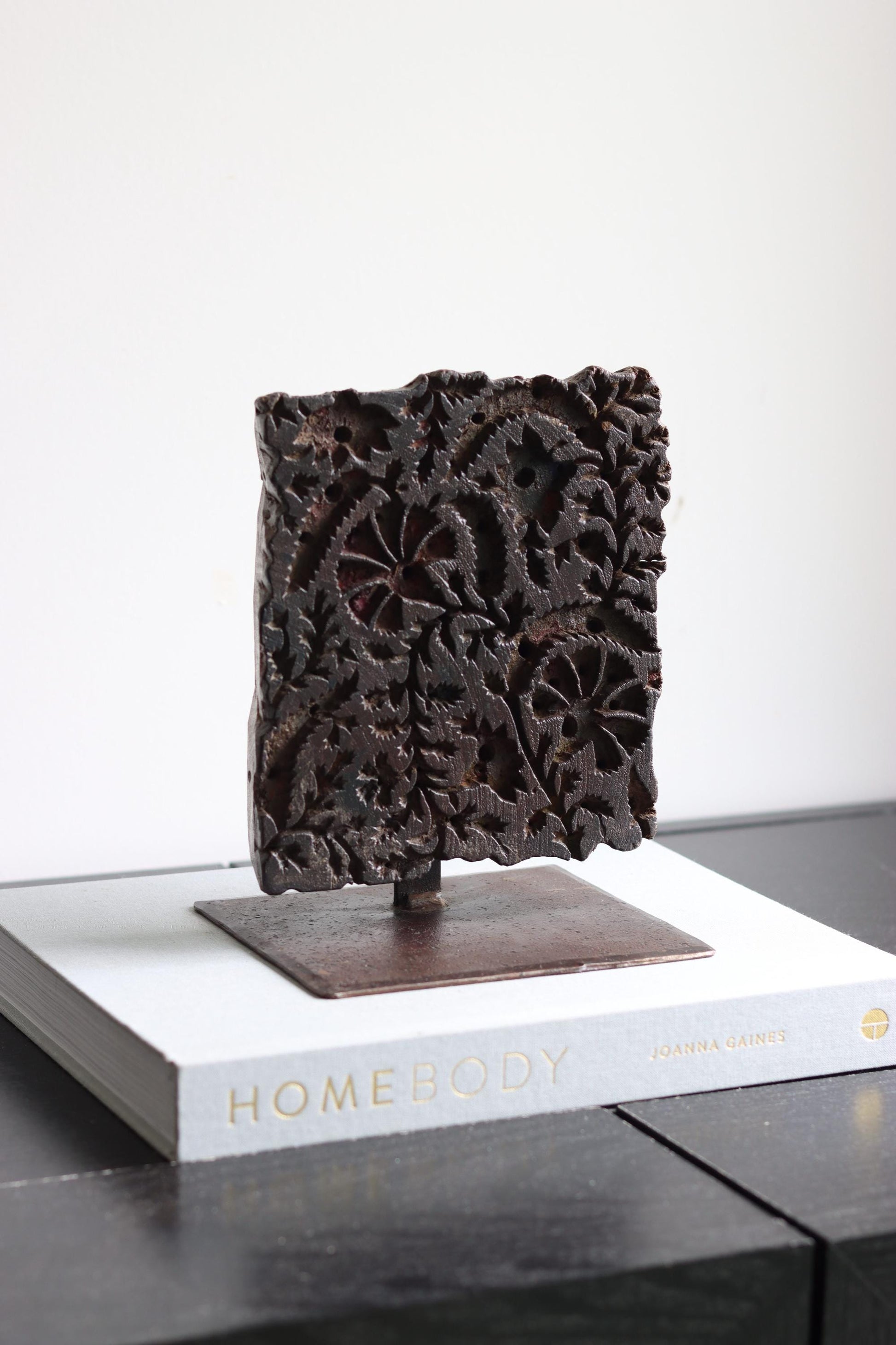Vintage Block Print Stamp on Stand