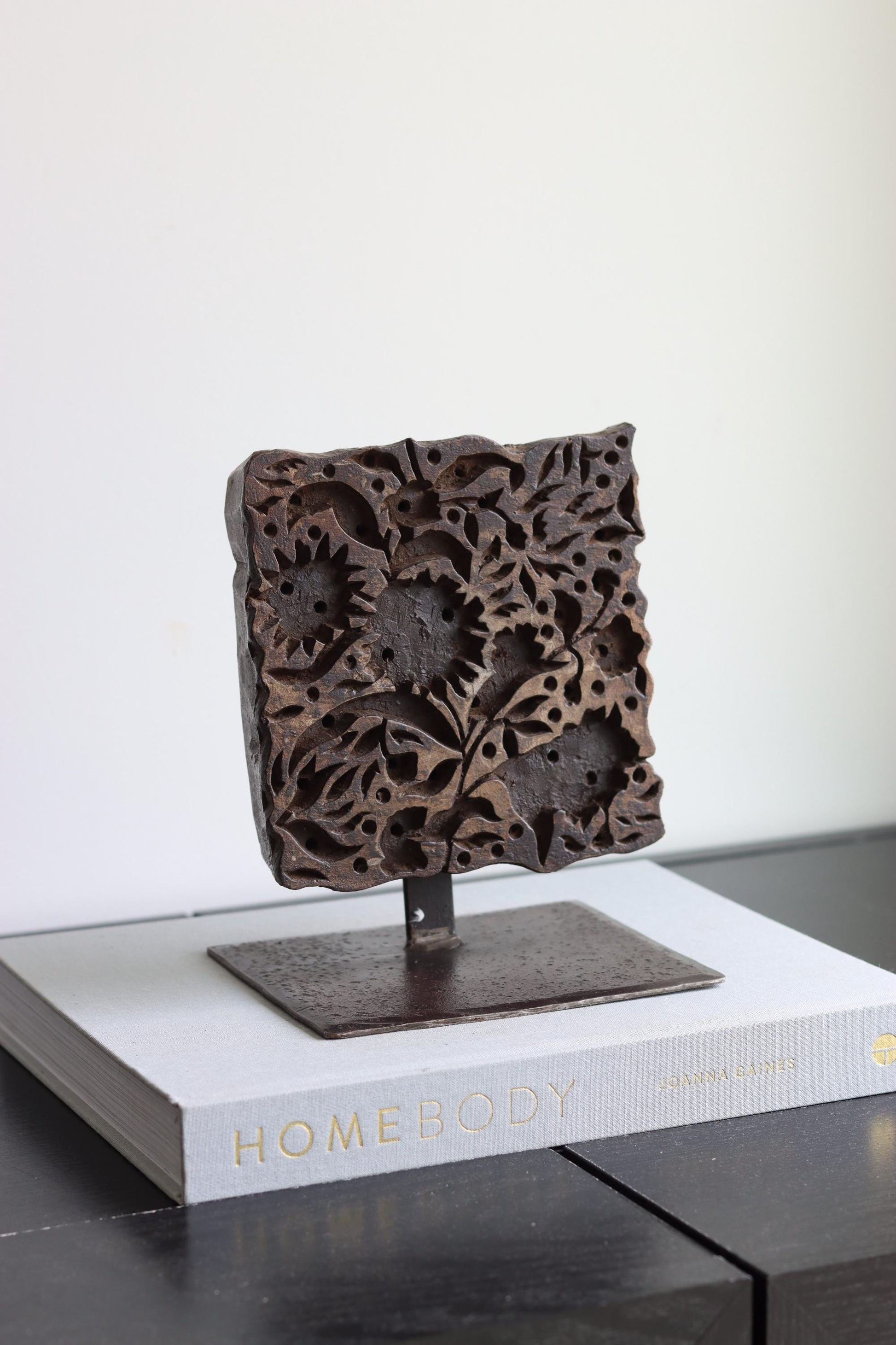 Vintage Block Print Stamp on Stand