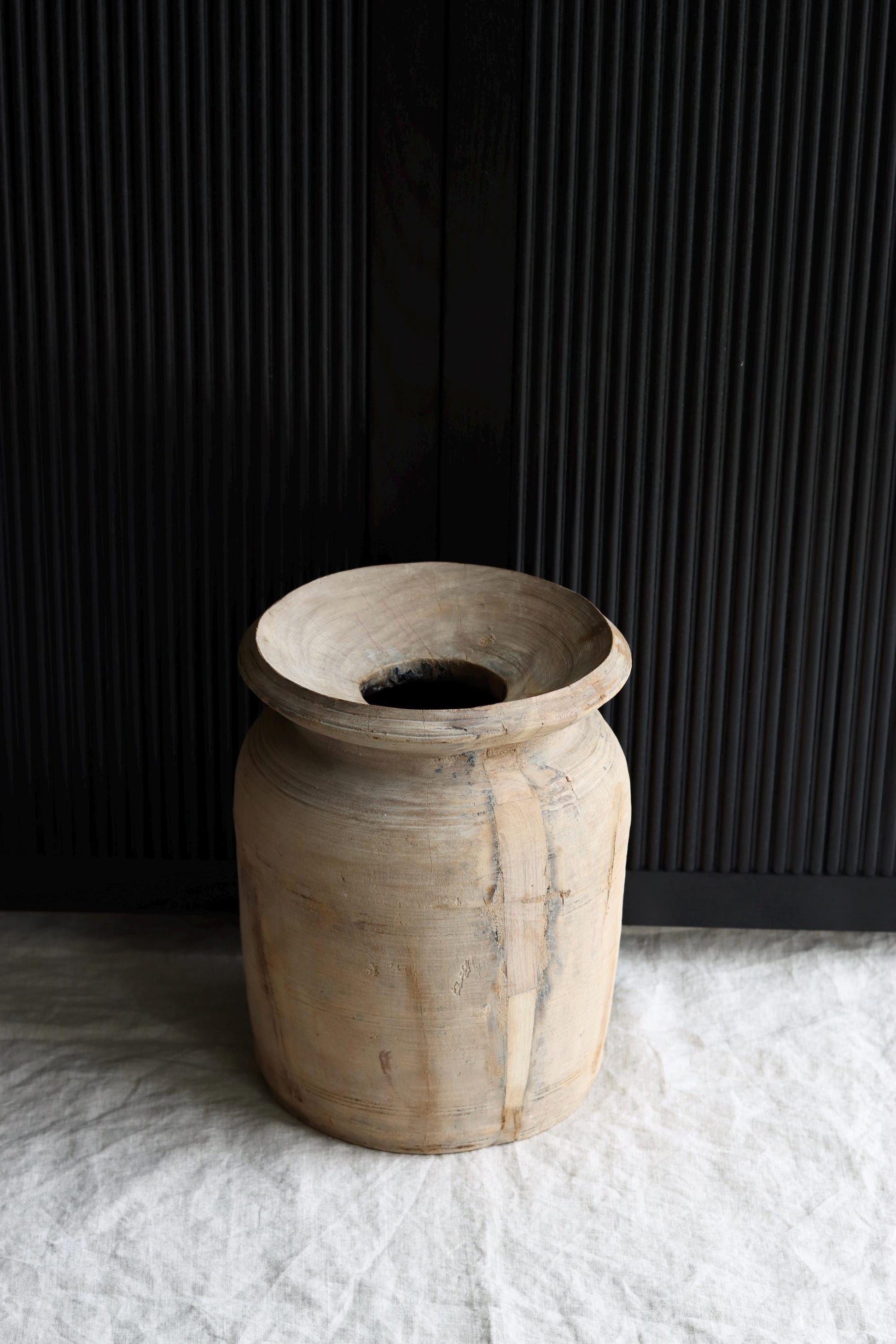 XL Vintage Himachal Teak Wood Pot