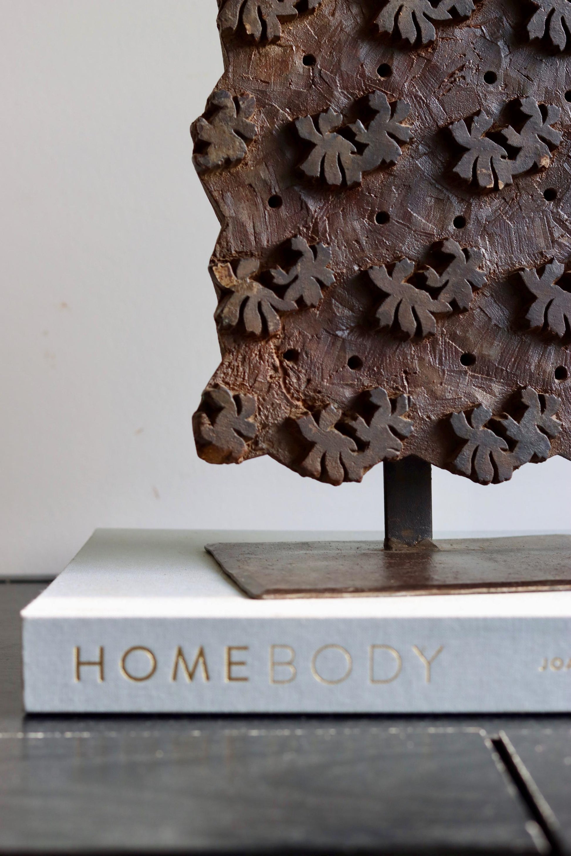 Vintage Block Print Stamp on Stand