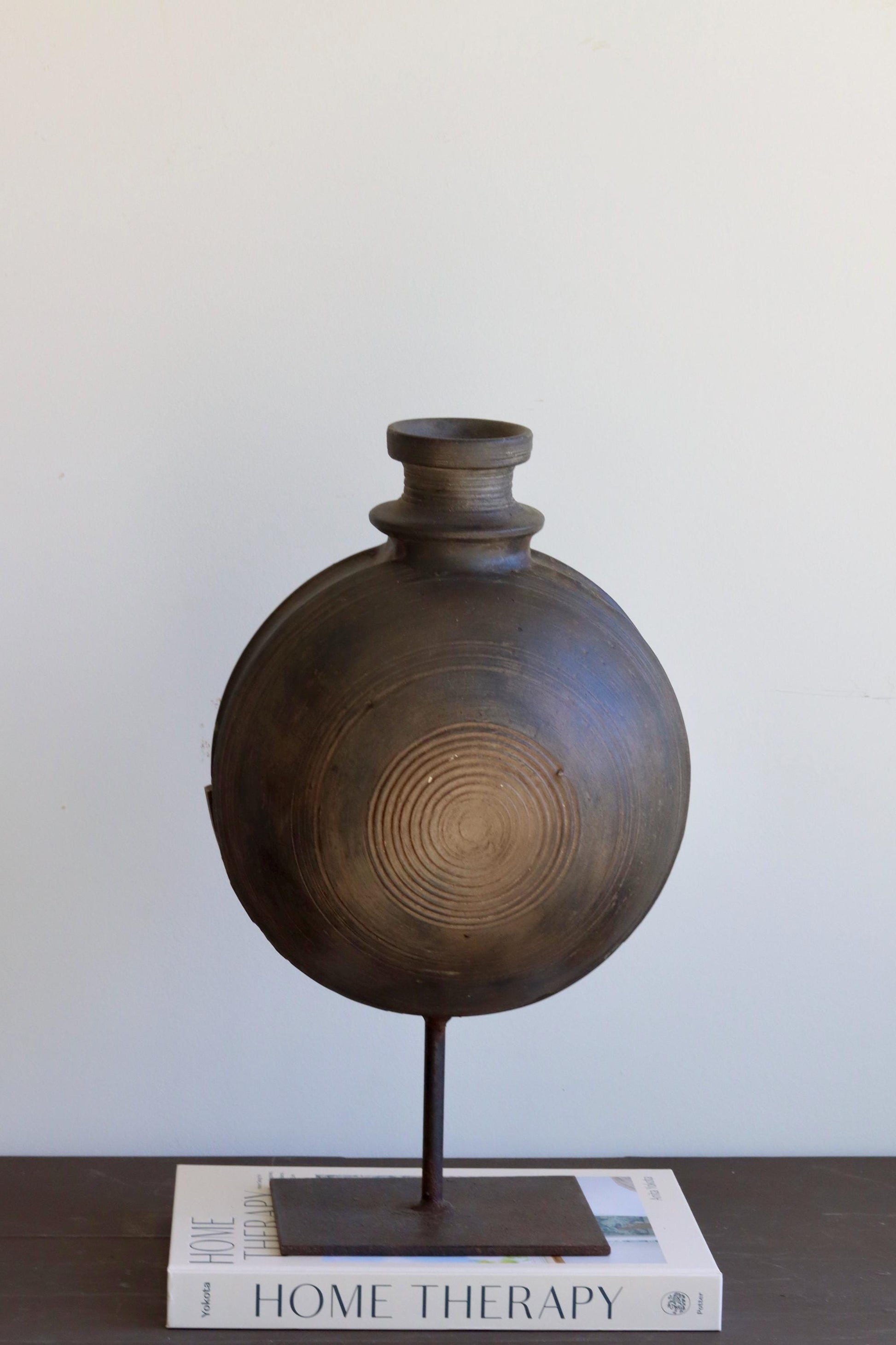 Terracotta Vintage Indian Clay Pot with Stand