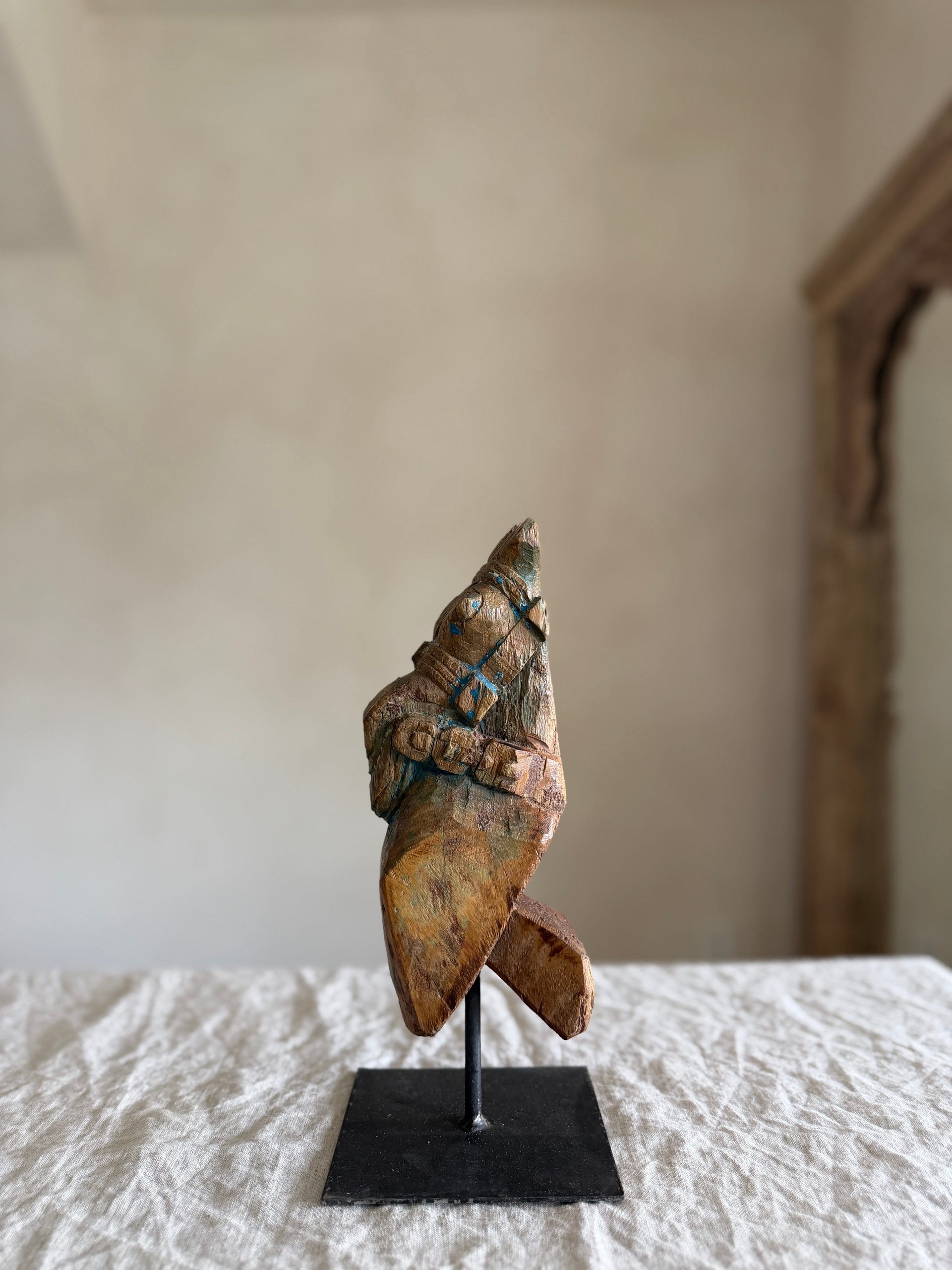 Antique Wooden Horse Head Sculpture on Stand 7