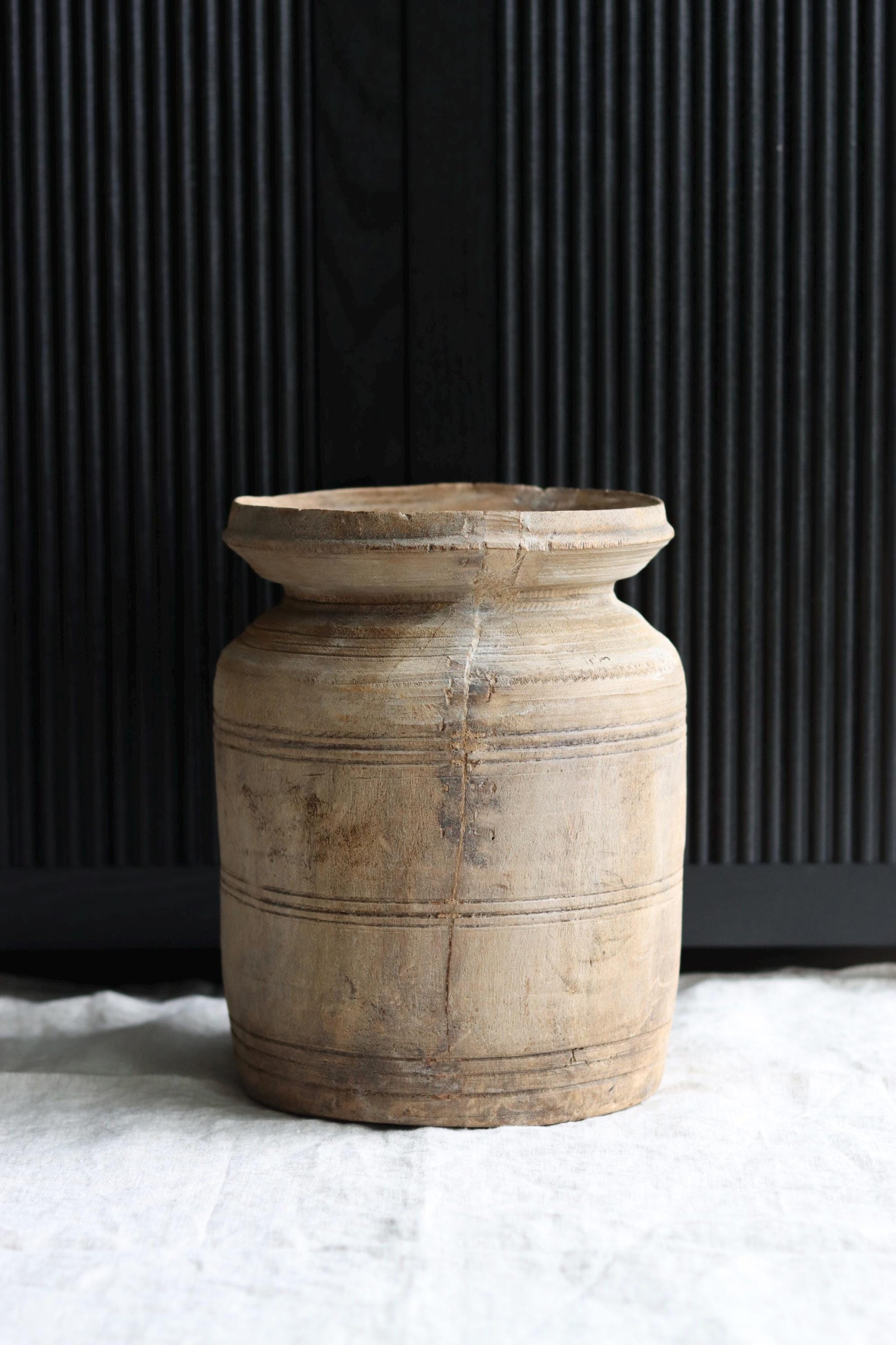XL Vintage Himachal Teak Wood Pot