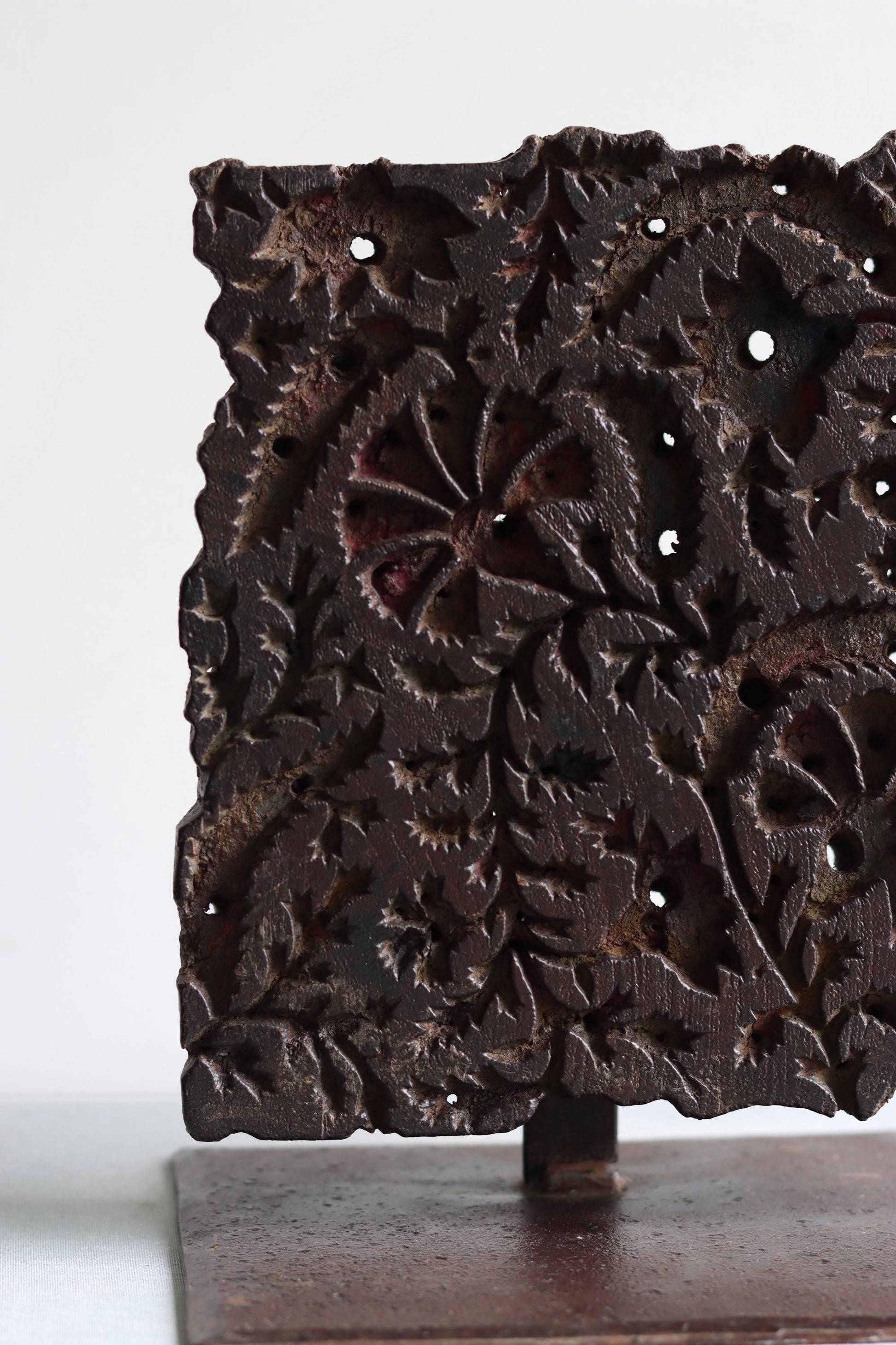 Vintage Block Print Stamp on Stand