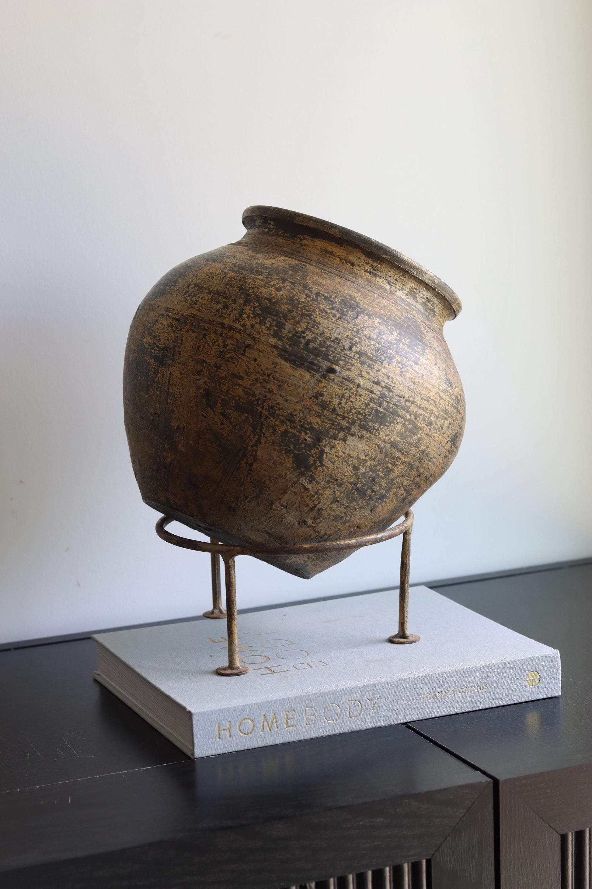 Large Clay Terracotta Pot on Stand