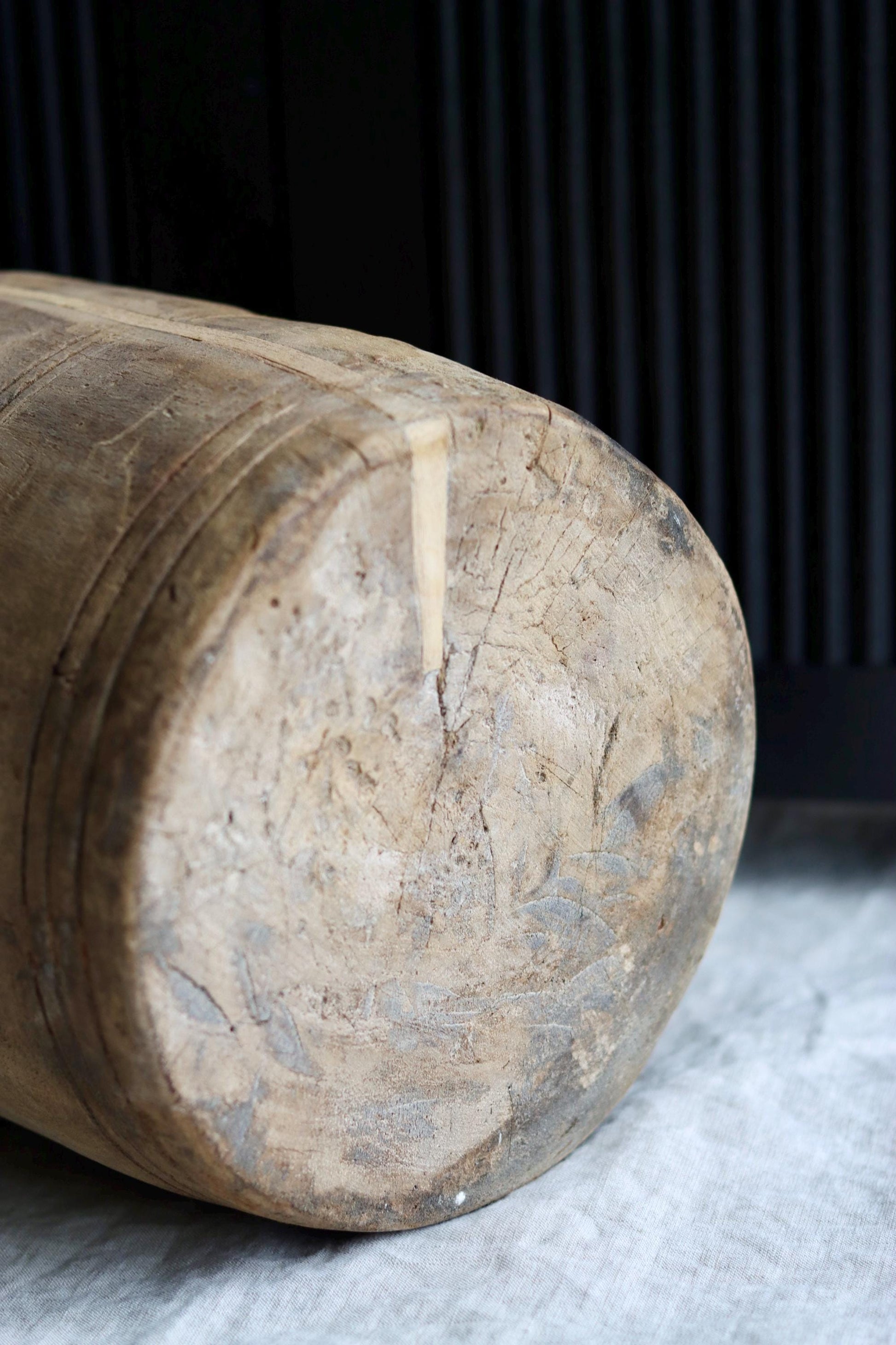 XL Vintage Himachal Teak Wood Pot
