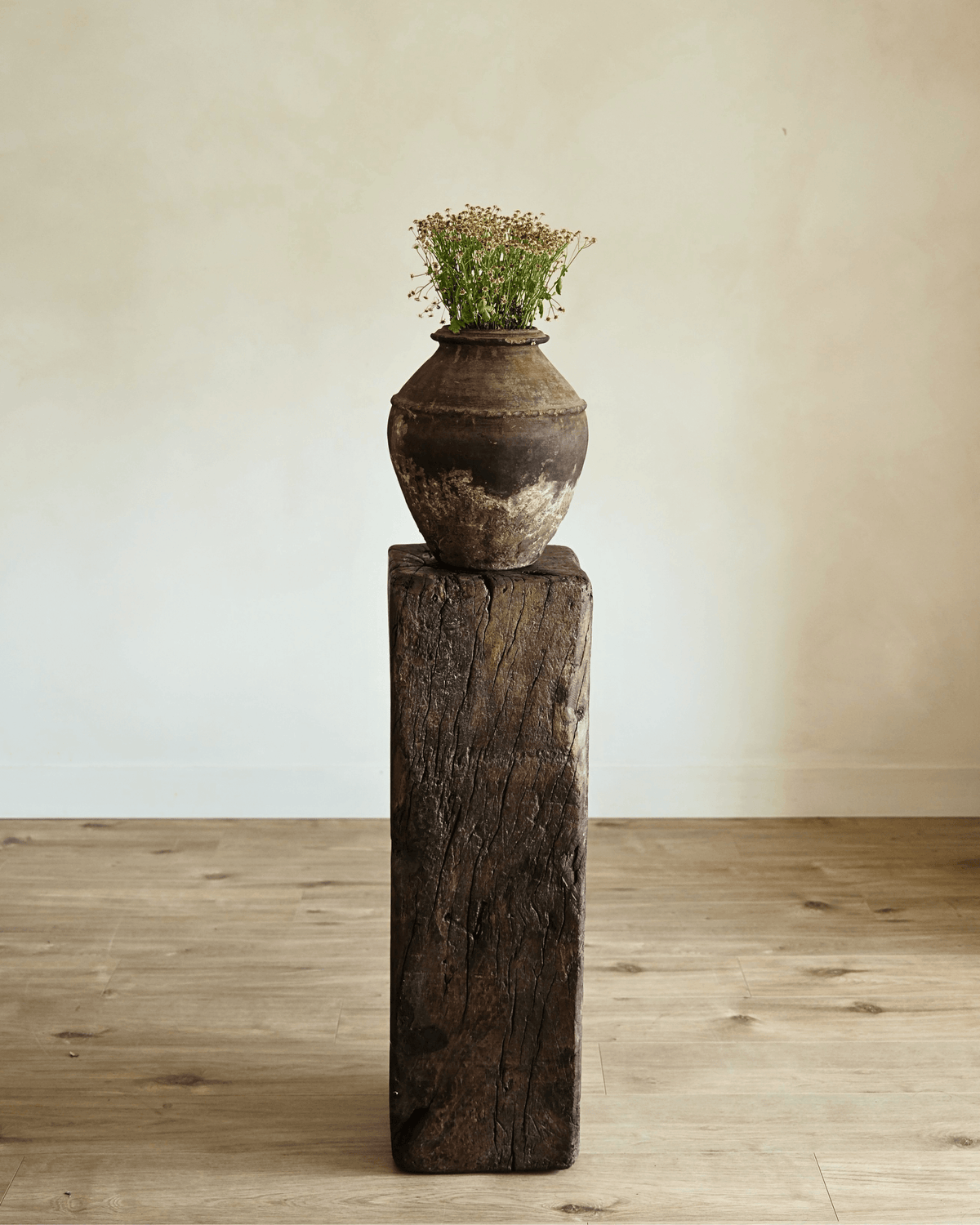 Antique Teak Wood 38" Column