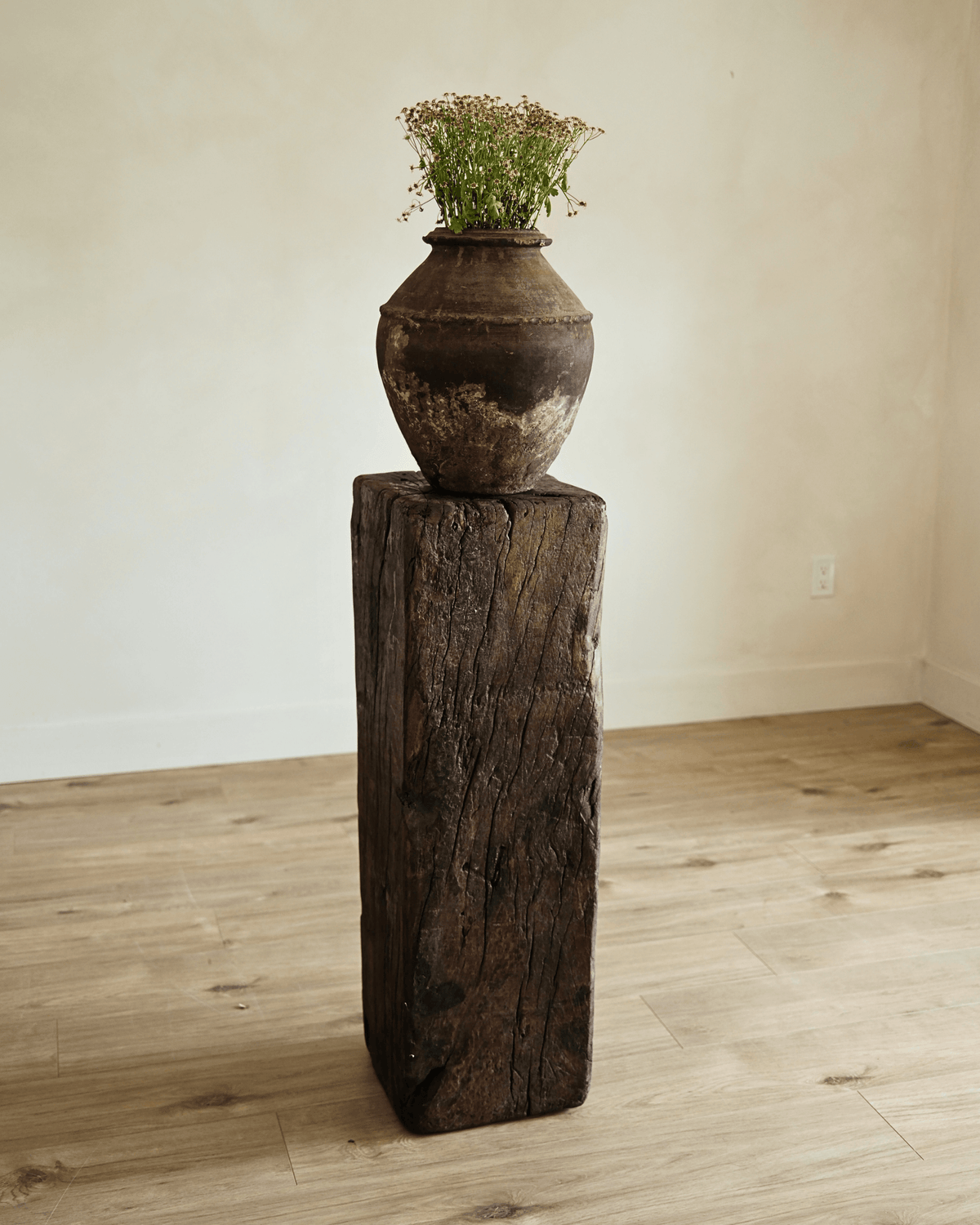 Antique Teak Wood 38" Column