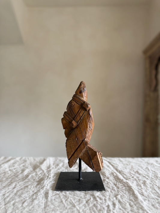Antique Wooden Horse Head Sculpture on Stand 8
