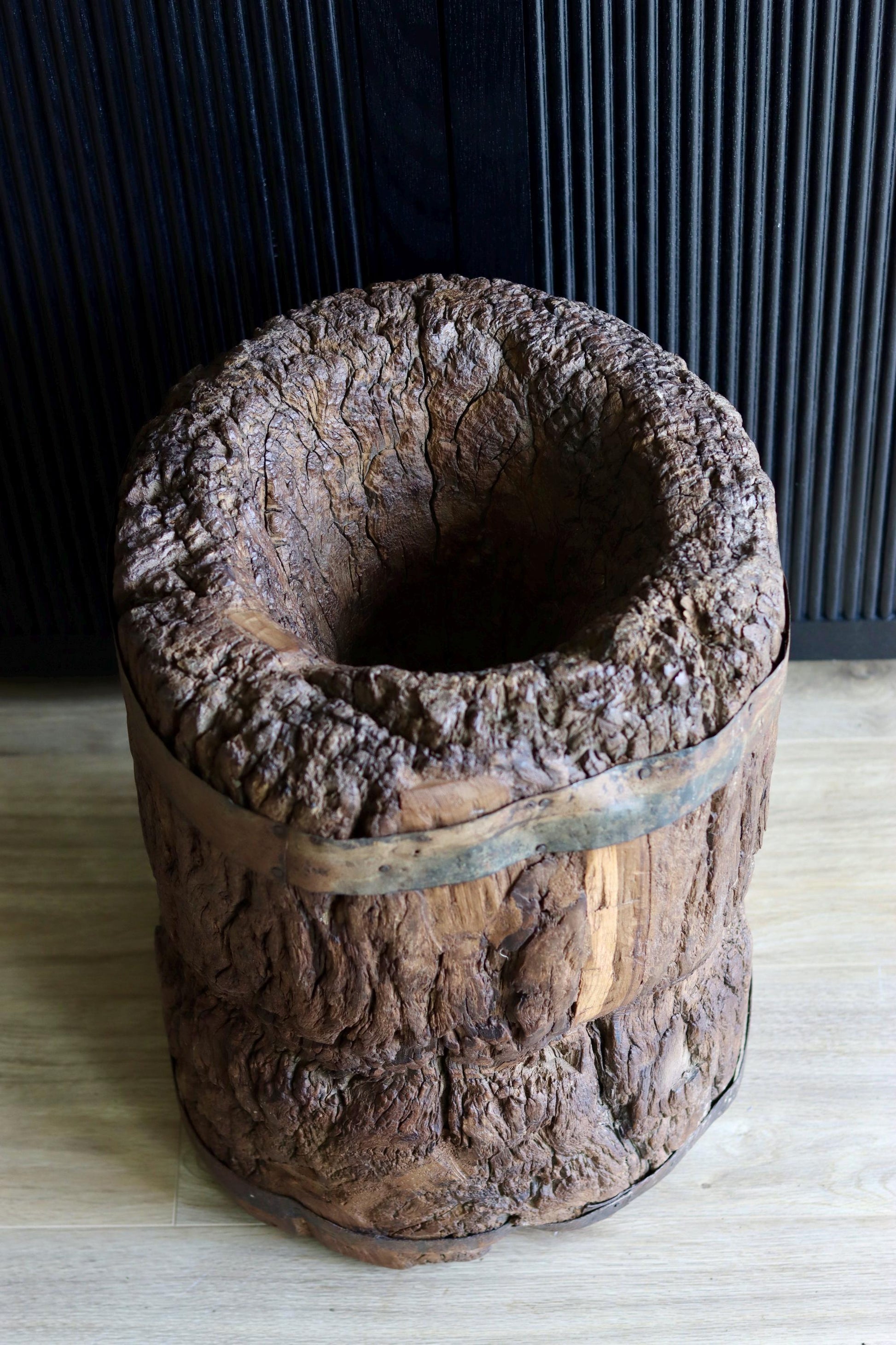 Large Vintage Rustic Side Table &  Heavy Ukhali Planter