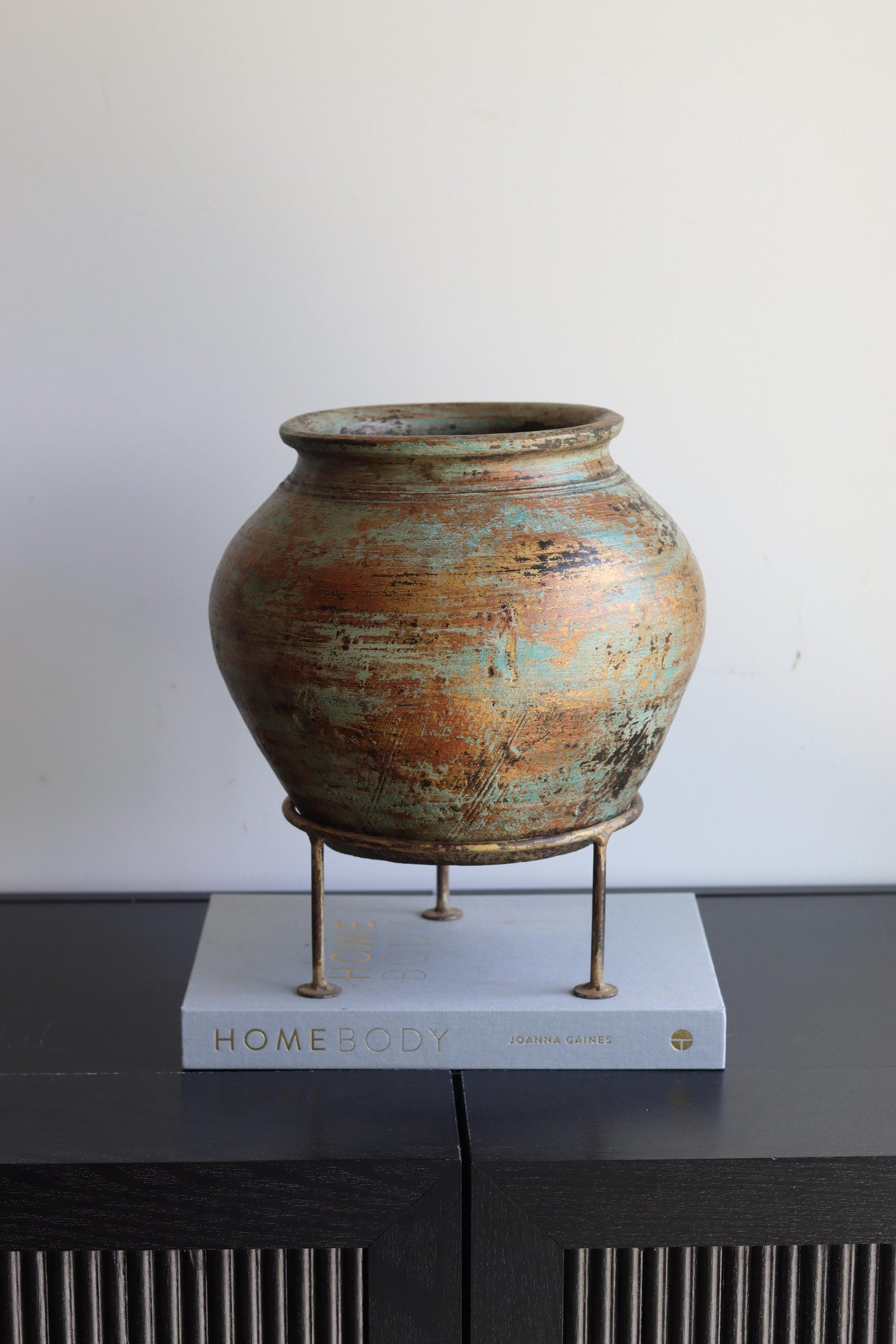Large Clay Terracotta Pot on Stand