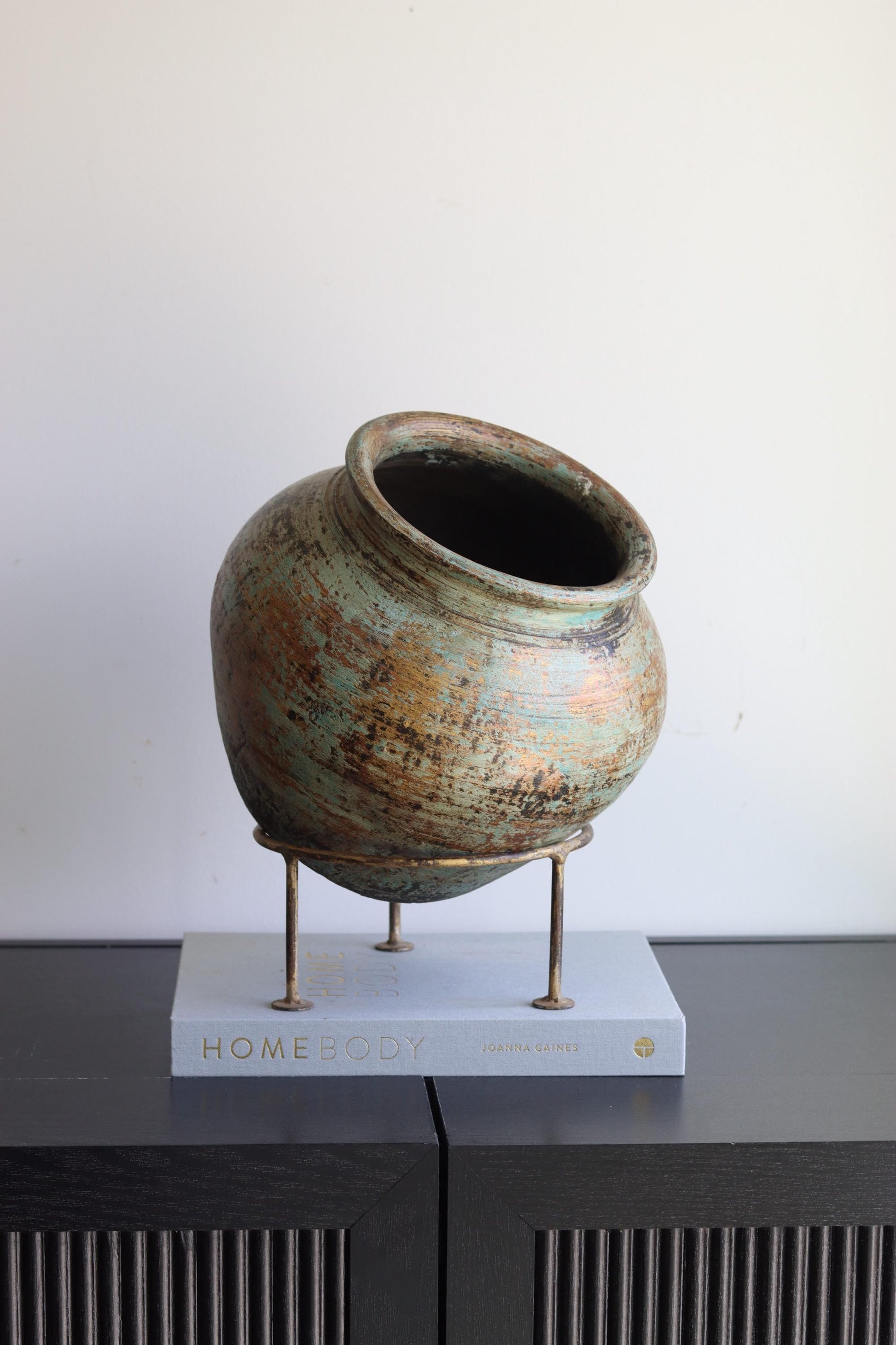 Large Clay Terracotta Pot on Stand