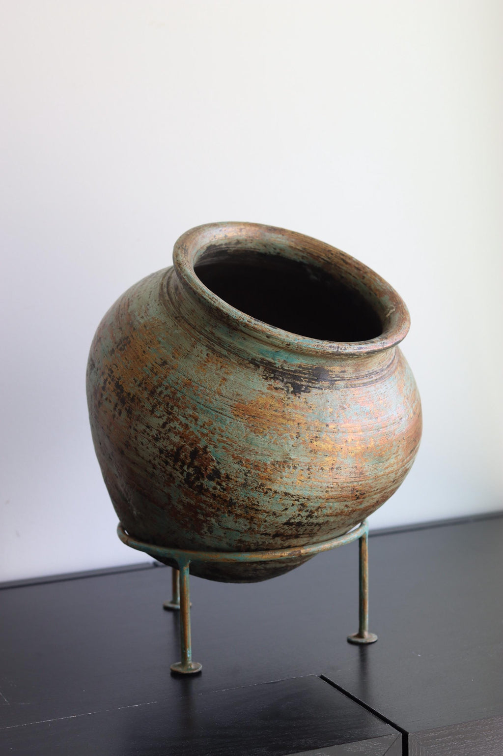 Large Clay Terracotta Pot on Stand
