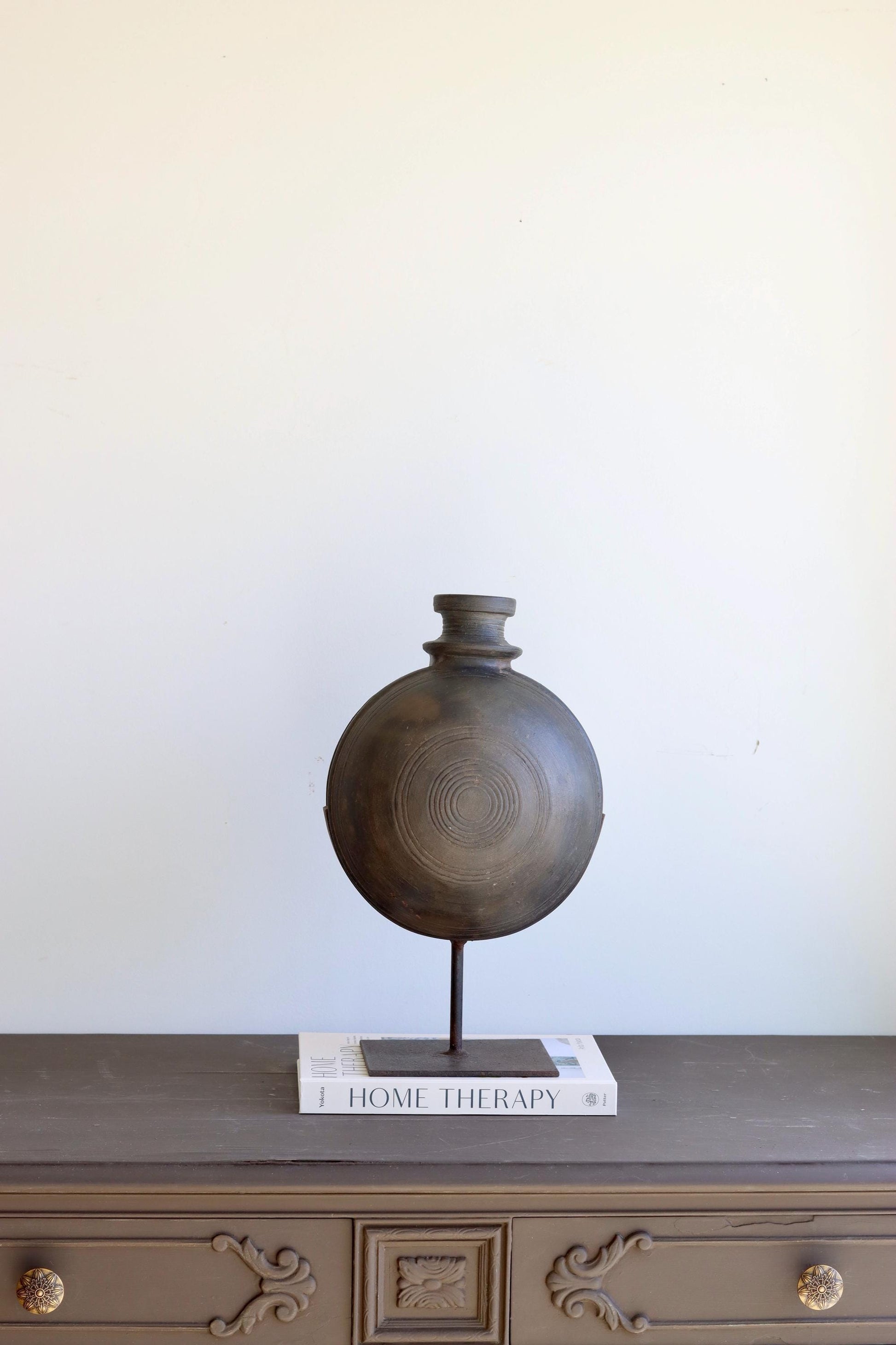 Terracotta Vintage Indian Clay Pot with Stand