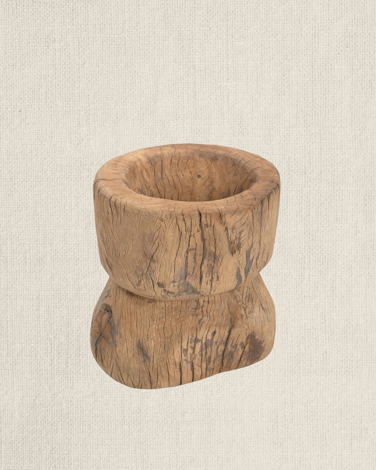 Vintage Wood Ukhali Vessel