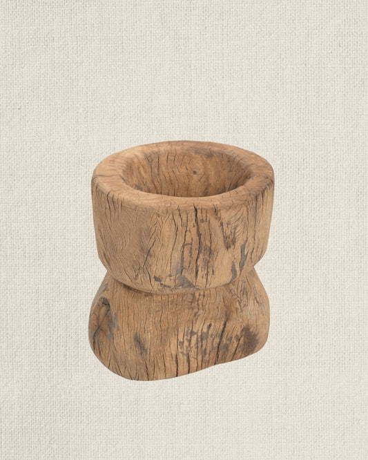 Vintage Wood Ukhali Vessel
