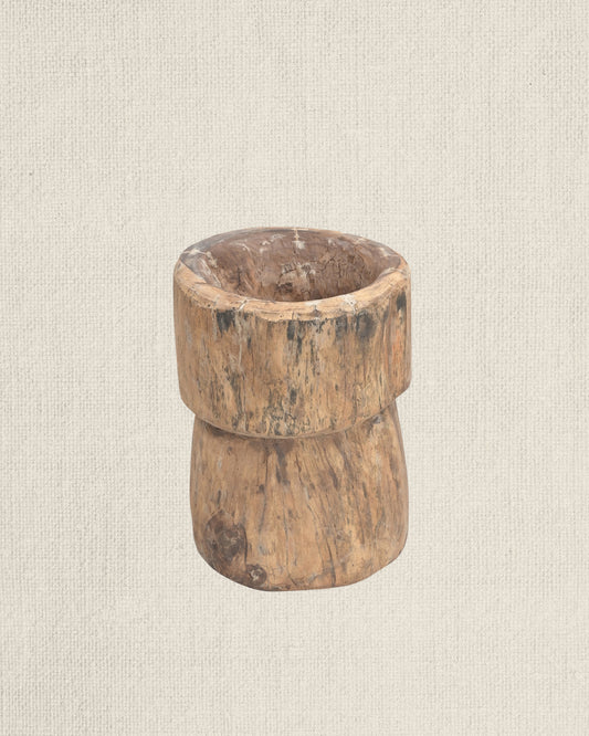 Antique Wooden Ukhali Planter