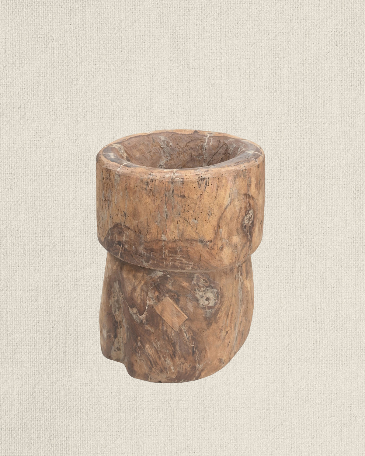 Antique Wooden Ukhali Planter