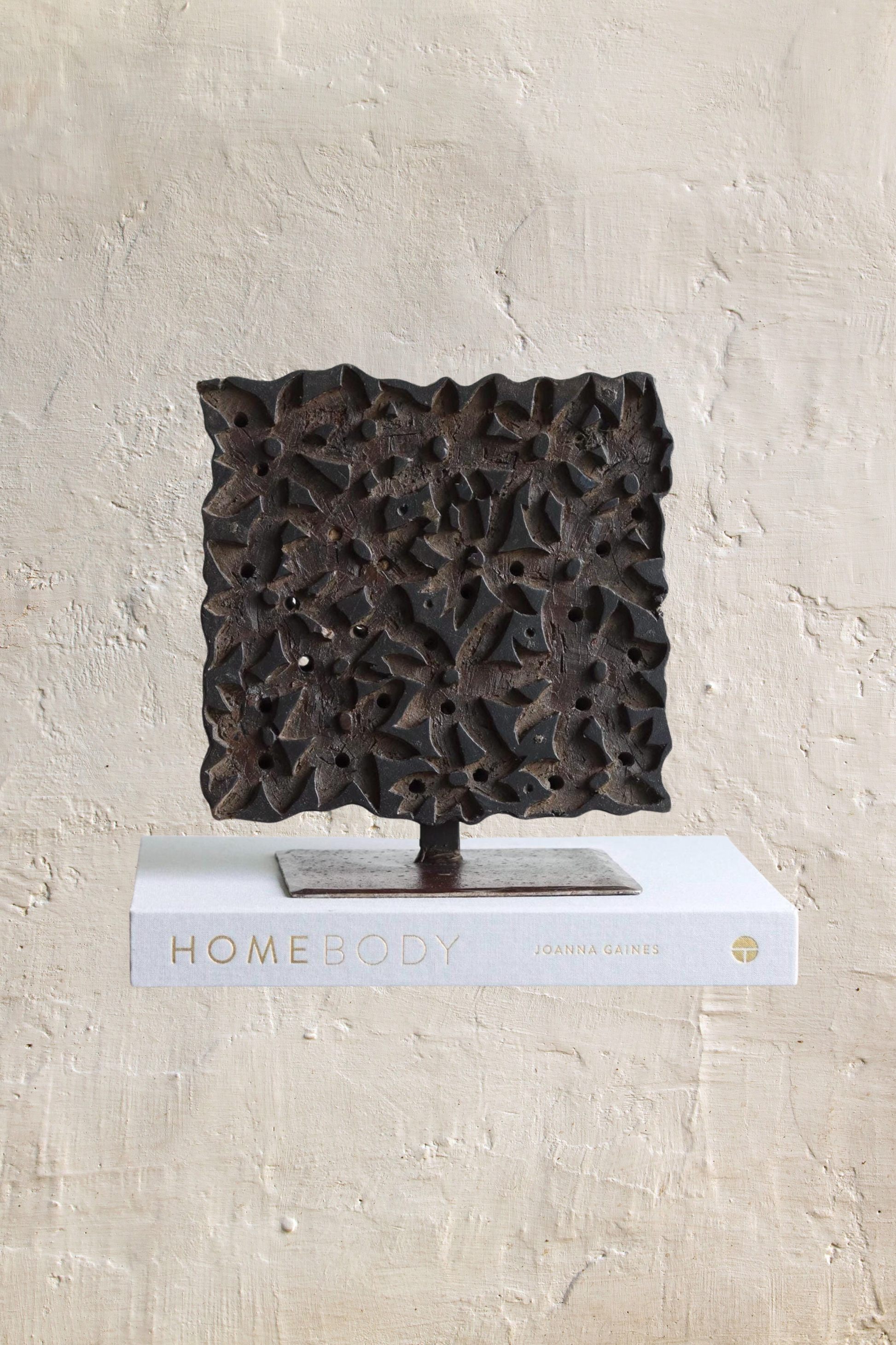 Vintage Block Print Stamp on Stand