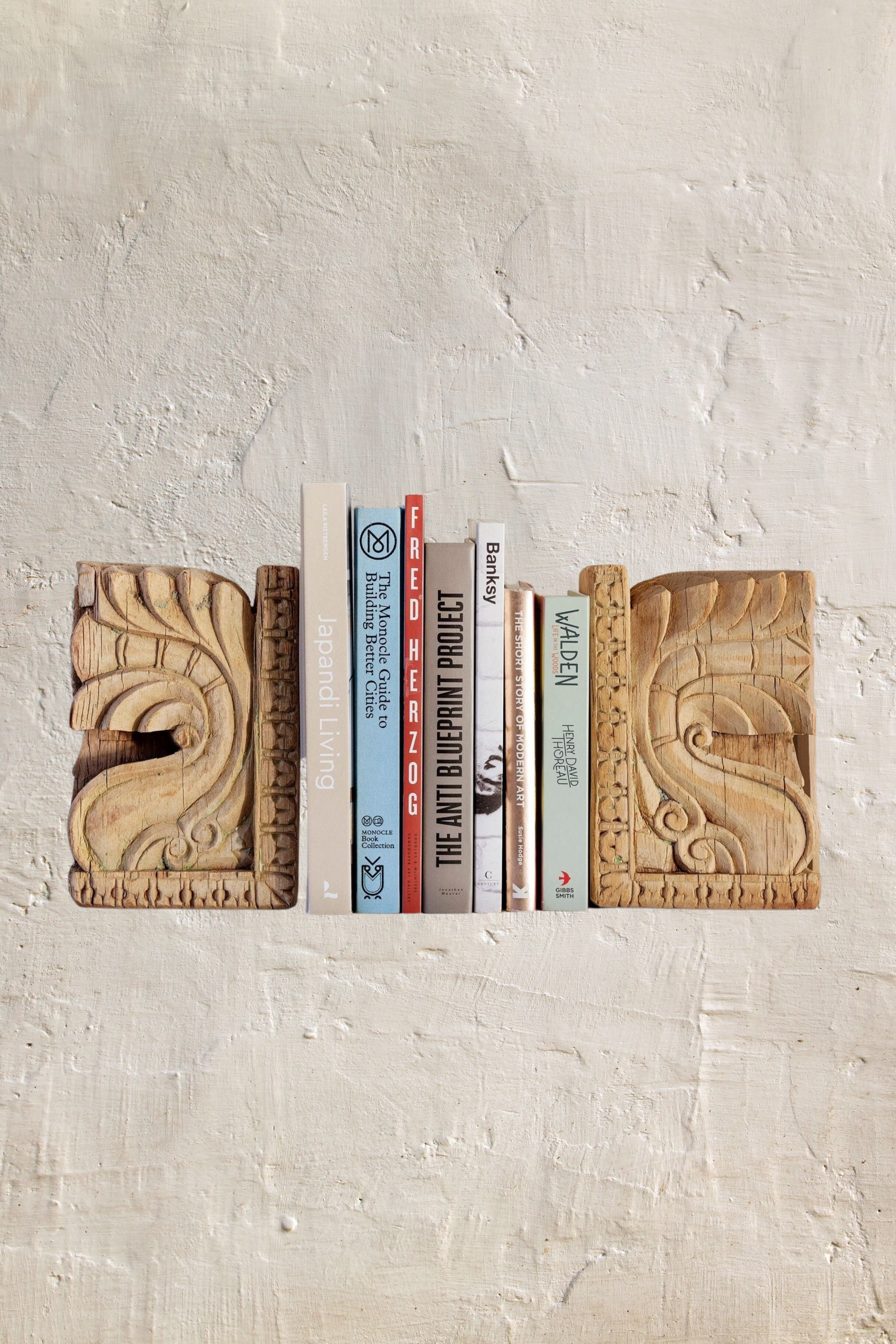 Vintage Wooden Bookends - Single