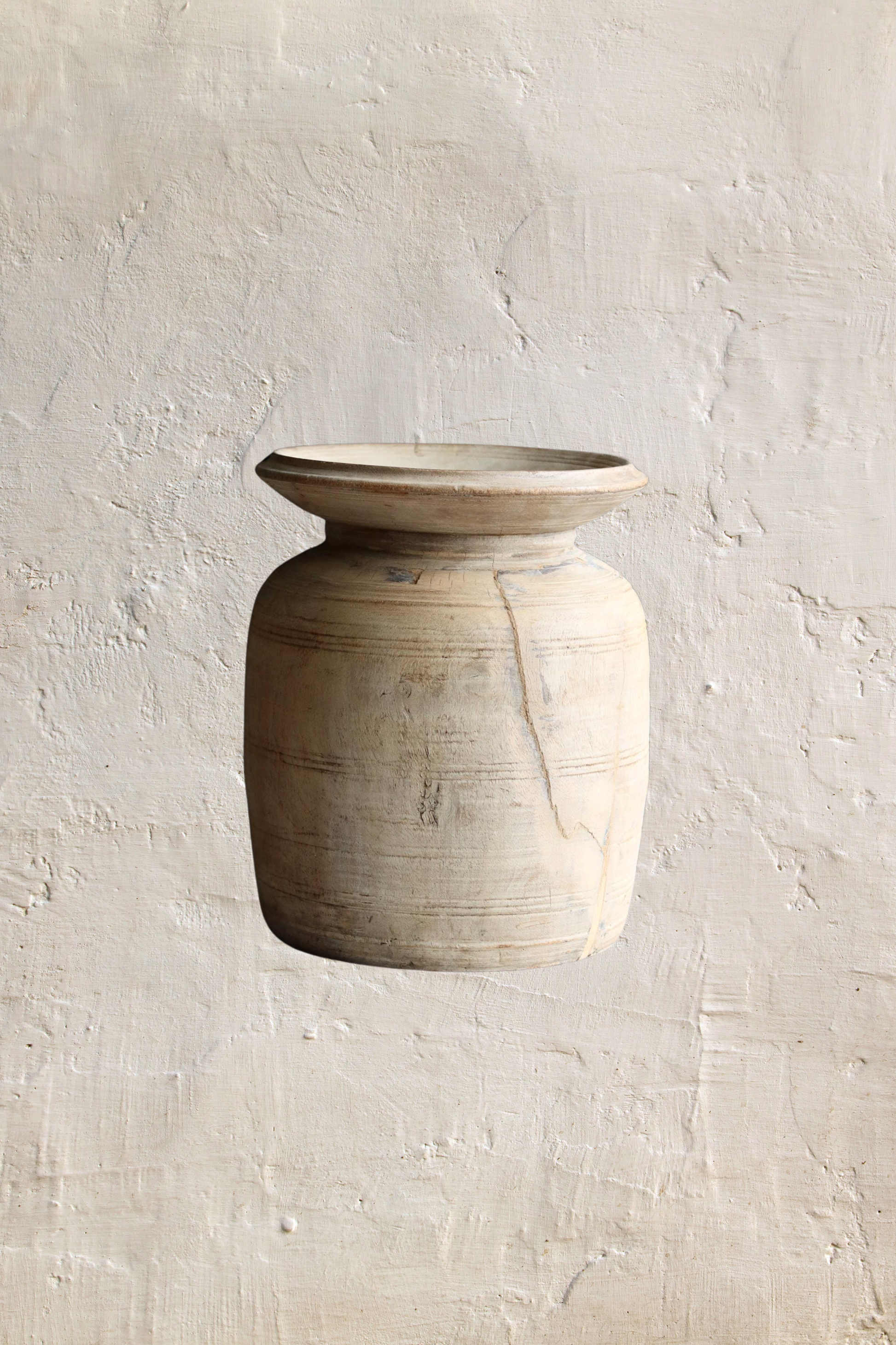 XL Vintage Himachal Teak Wood Pot
