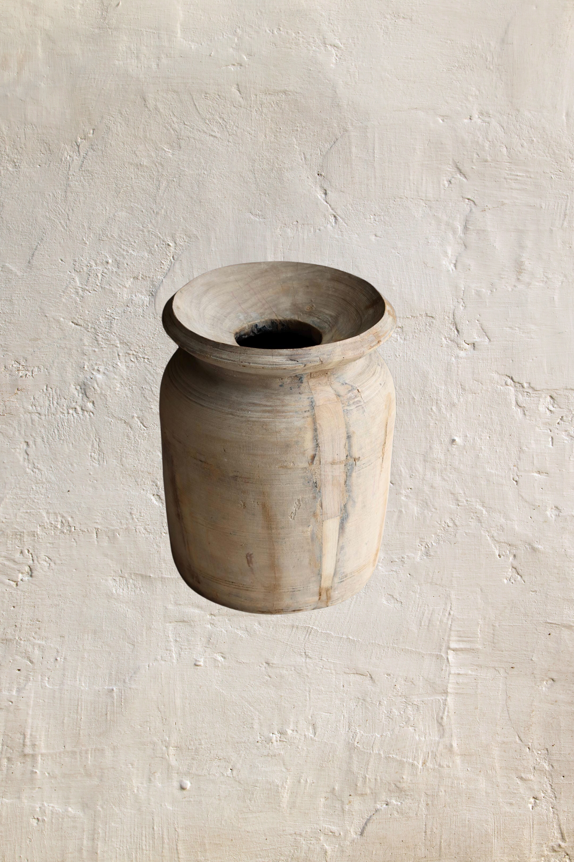 XL Vintage Himachal Teak Wood Pot