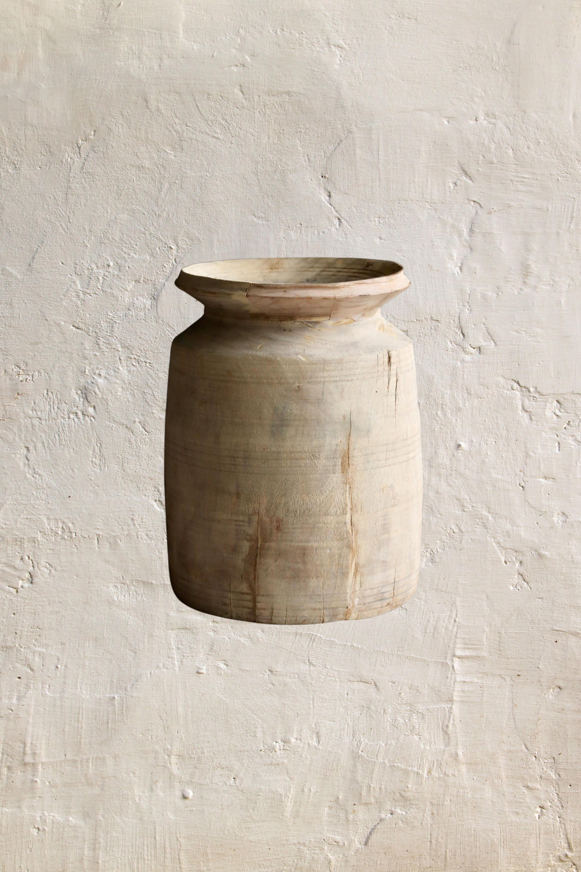 XL Vintage Himachal Teak Wood Pot