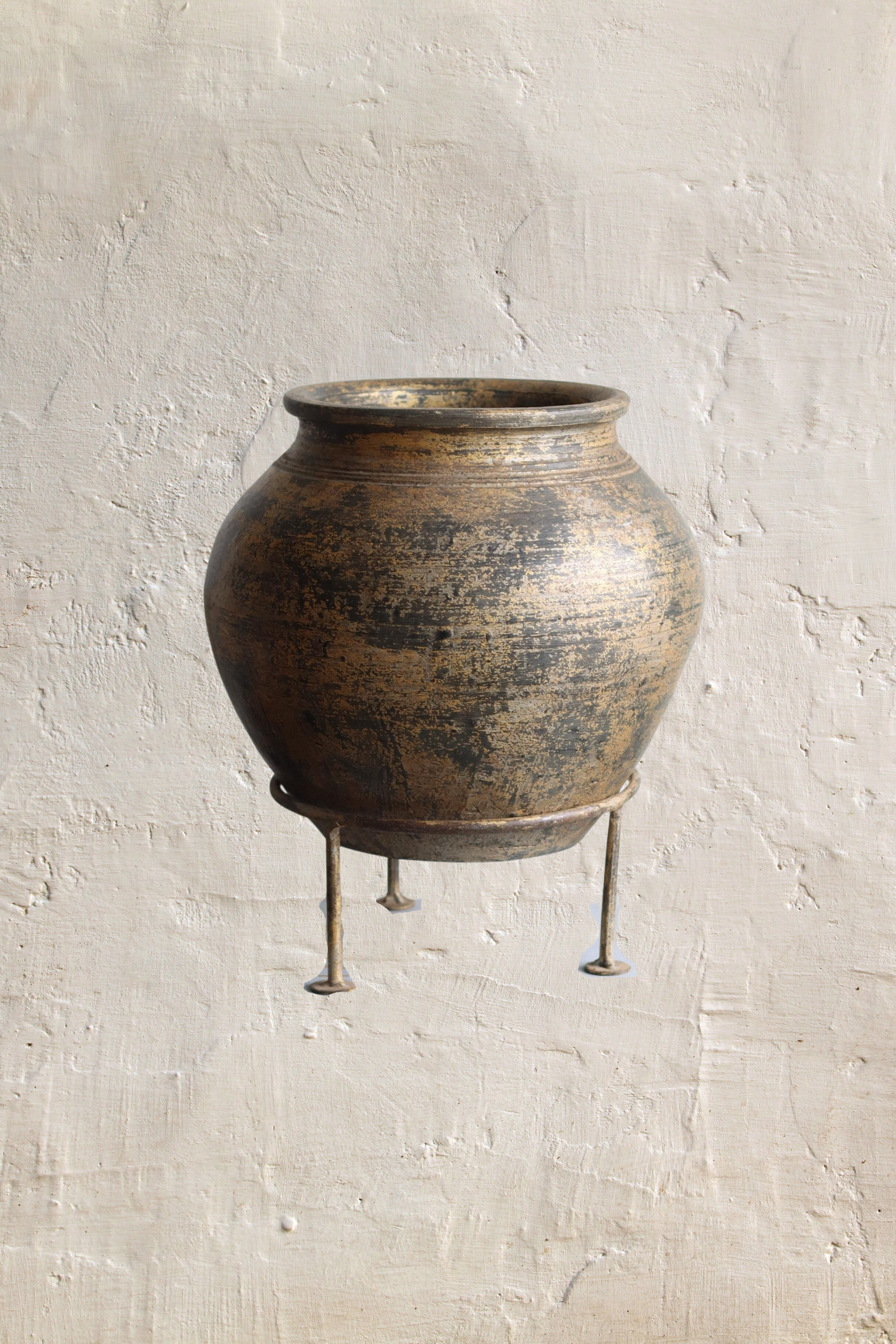 Large Clay Terracotta Pot on Stand