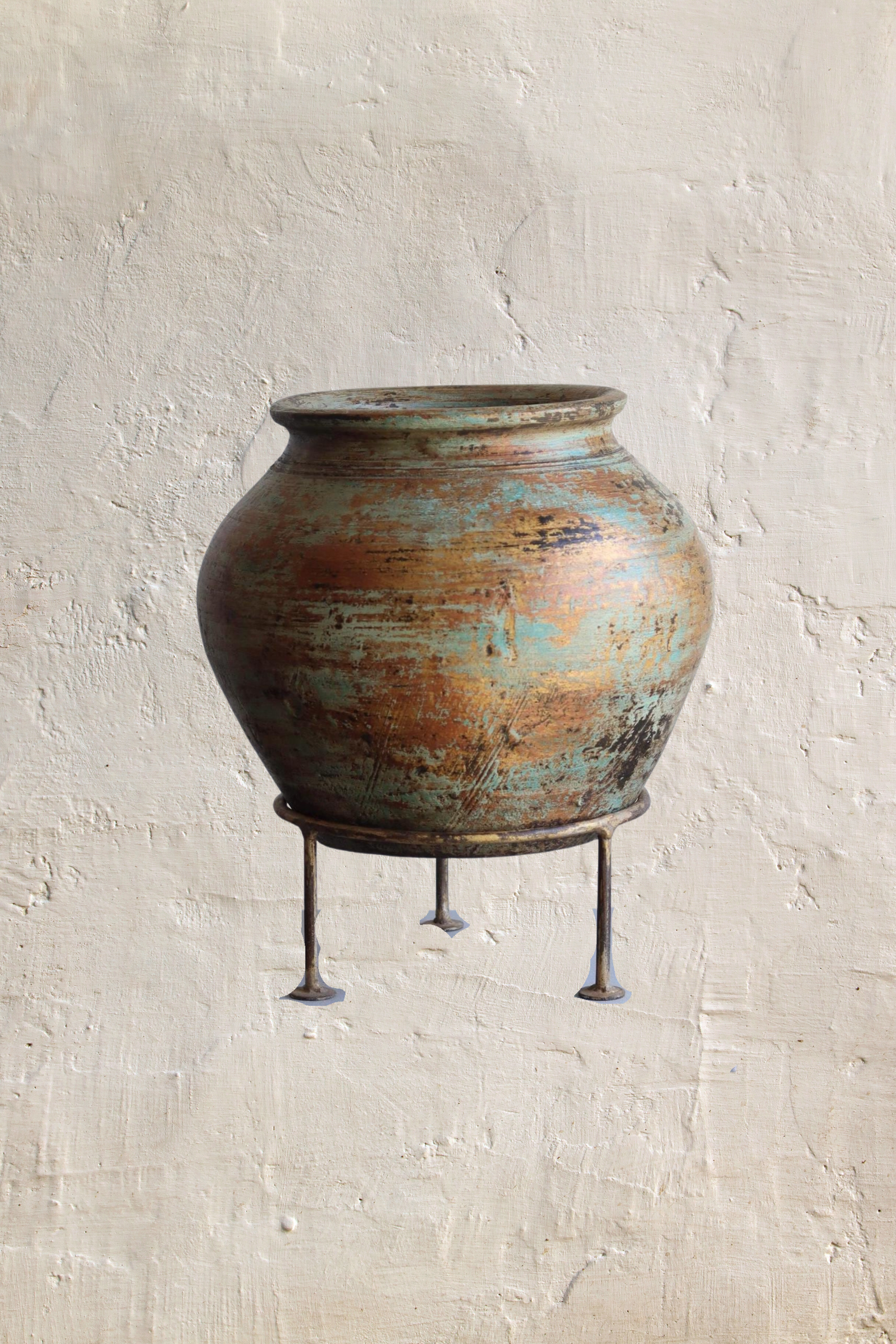 Large Clay Terracotta Pot on Stand