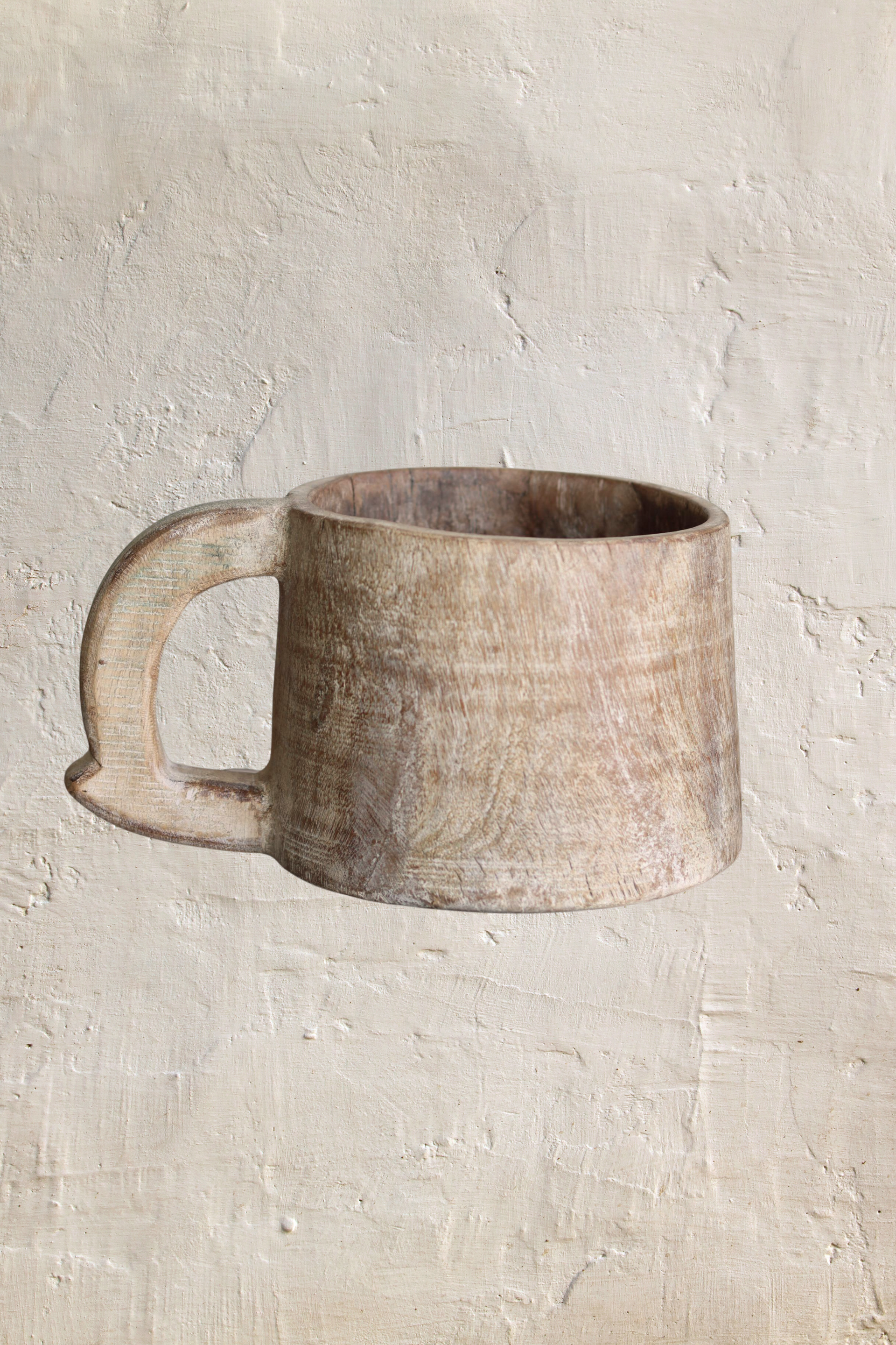 Vintage Wooden Maana Pot with Handle