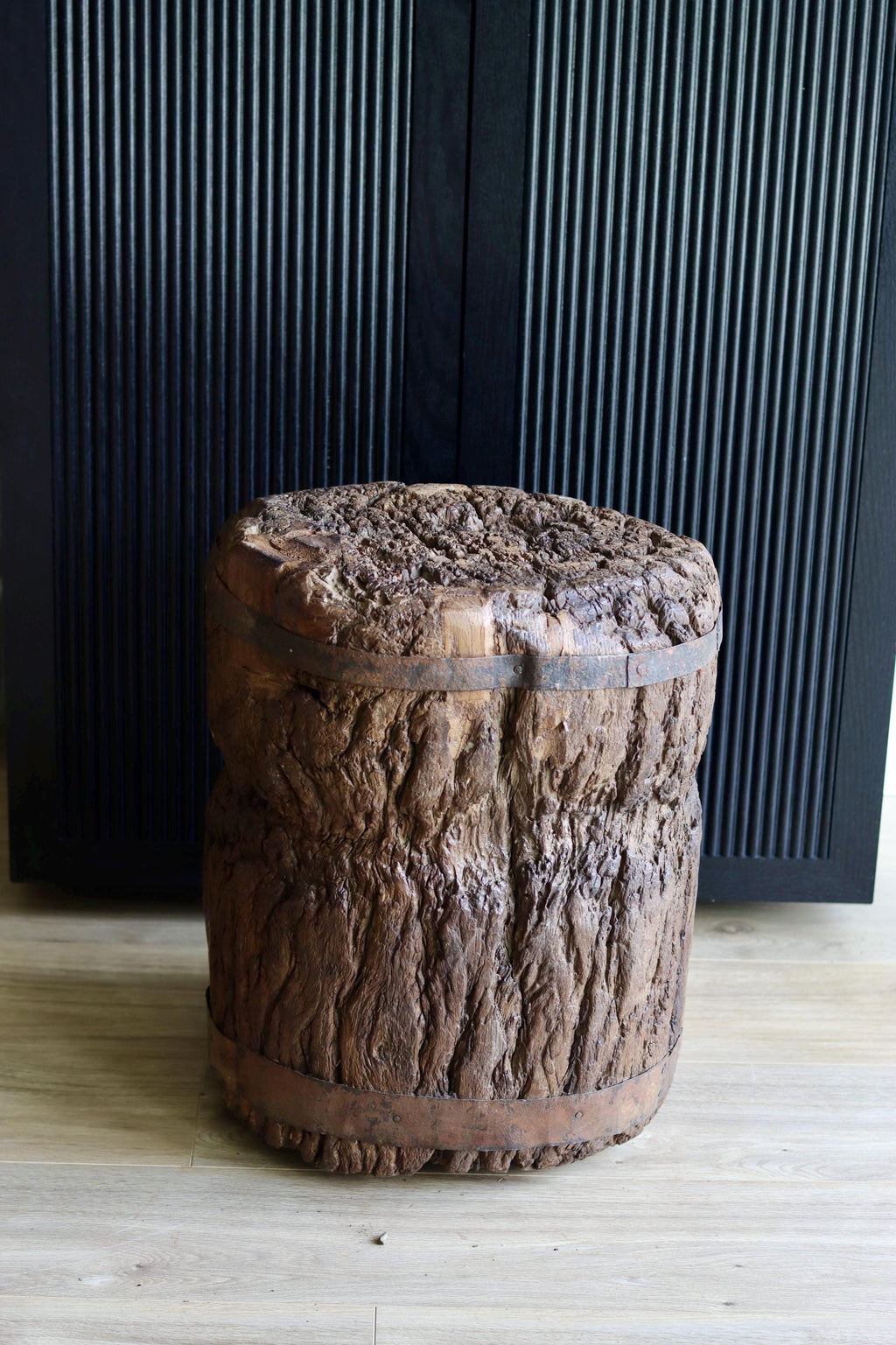 Large Vintage Rustic Side Table &  Heavy Ukhali Planter