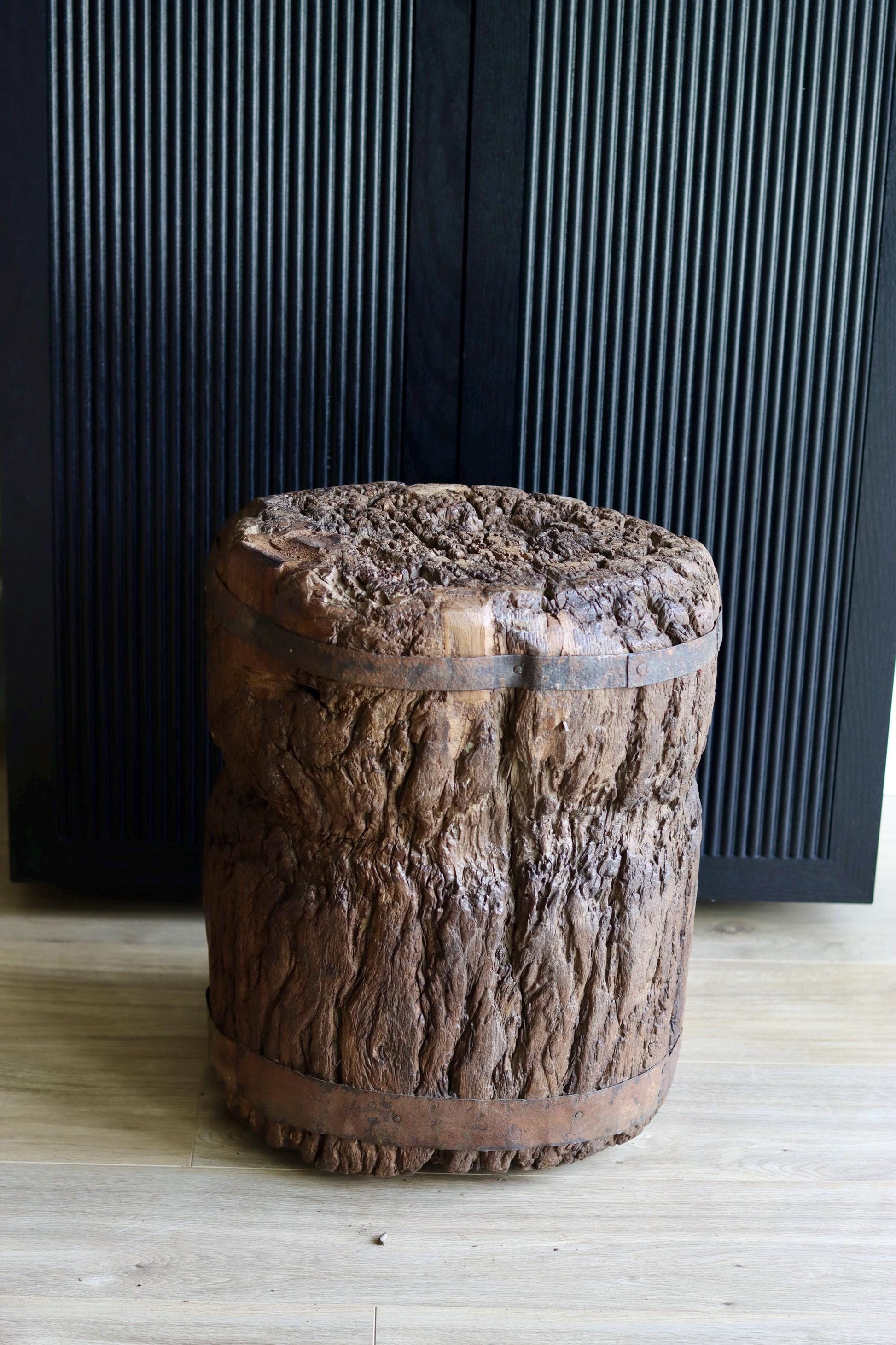 Large Vintage Rustic Side Table &  Heavy Ukhali Planter
