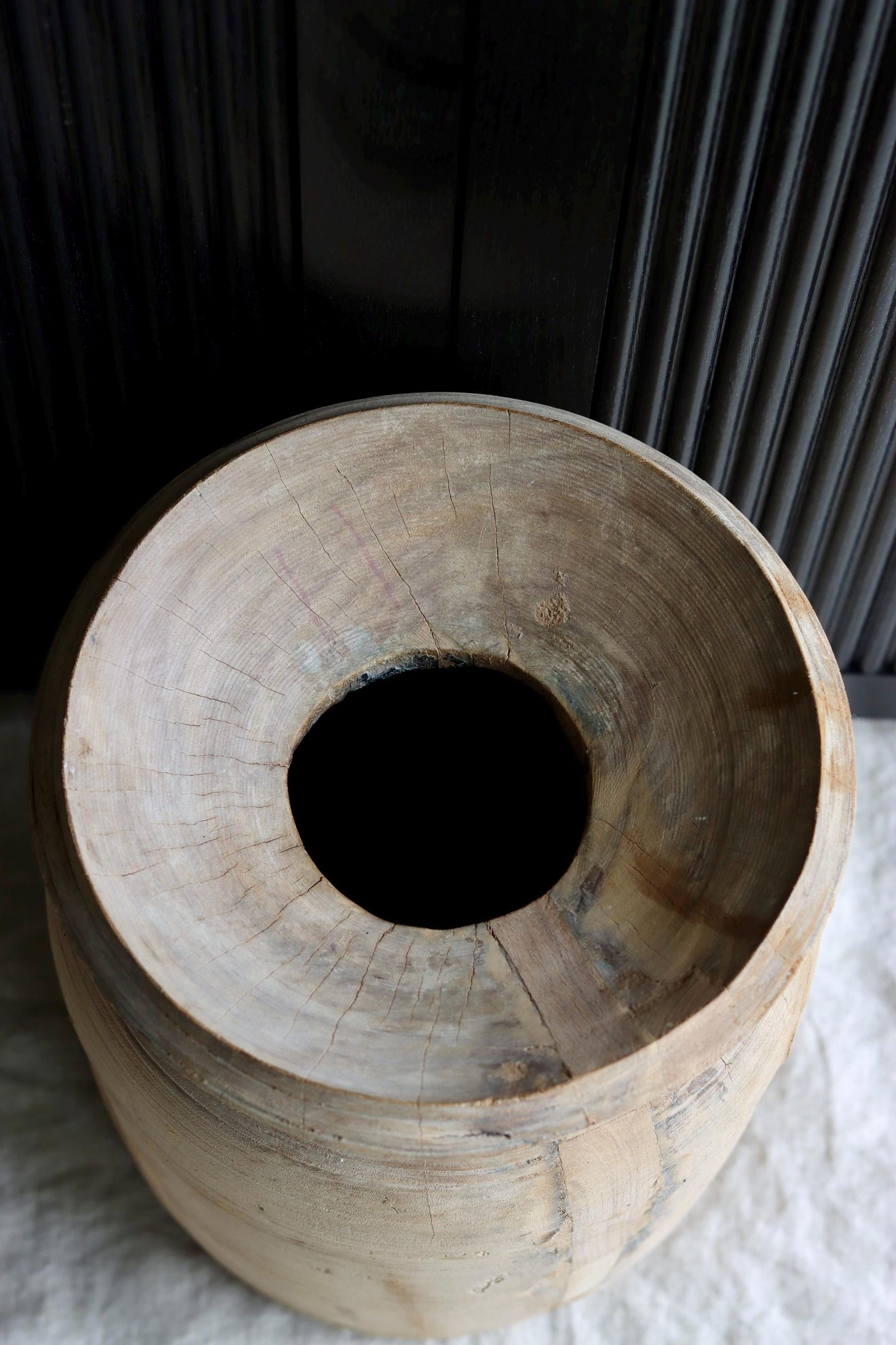 XL Vintage Himachal Teak Wood Pot