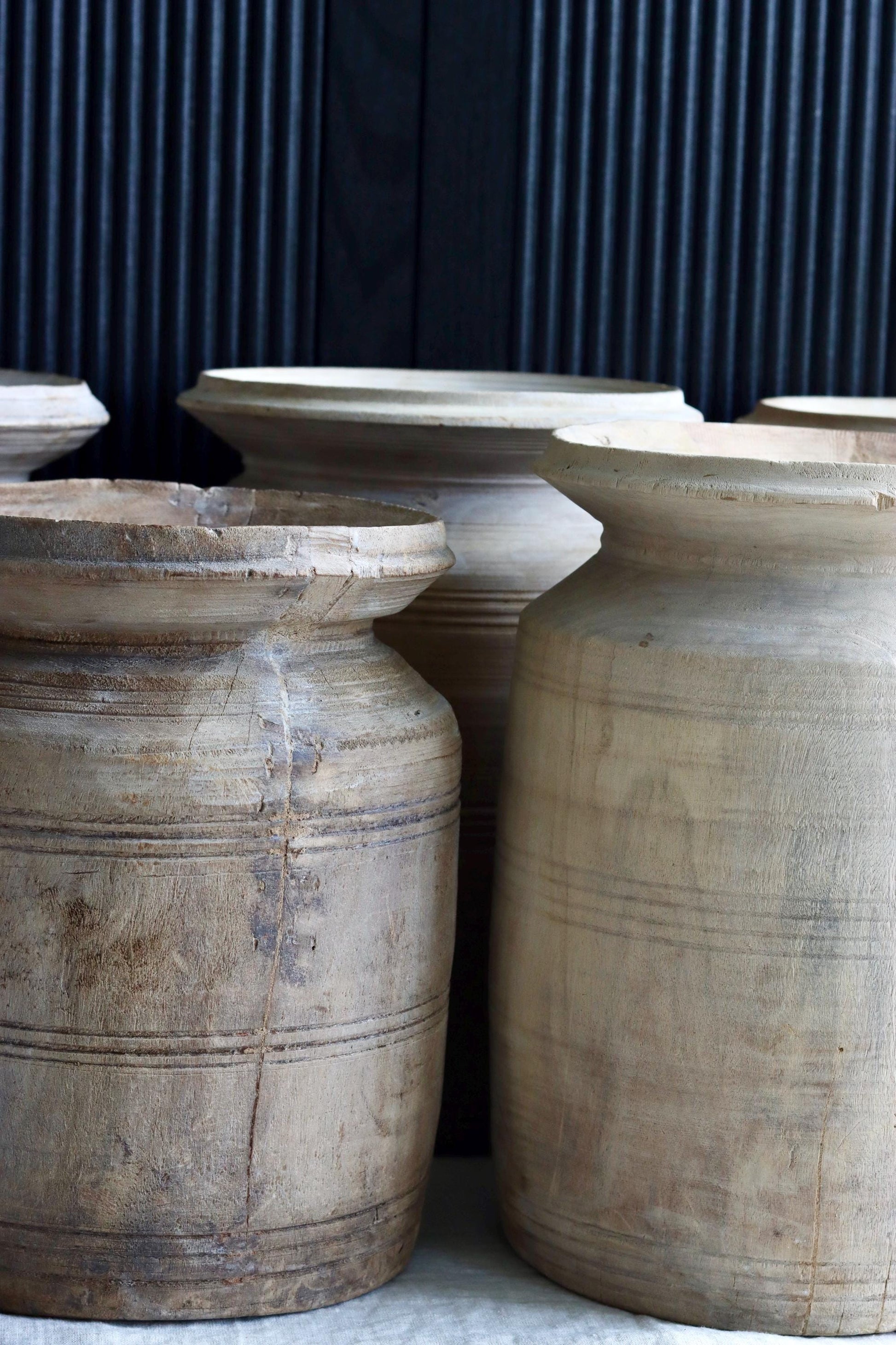 XL Vintage Himachal Teak Wood Pot