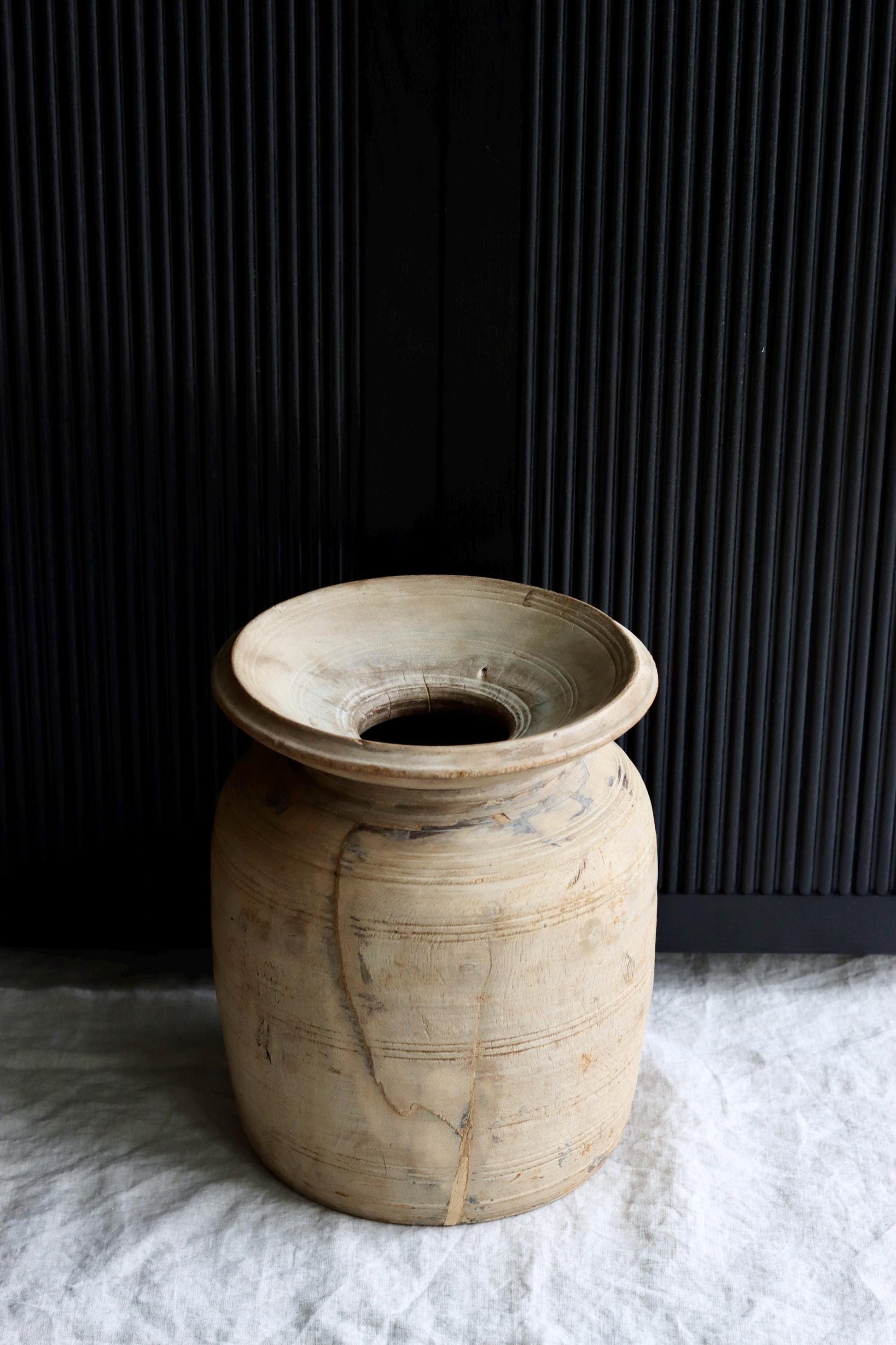XL Vintage Himachal Teak Wood Pot