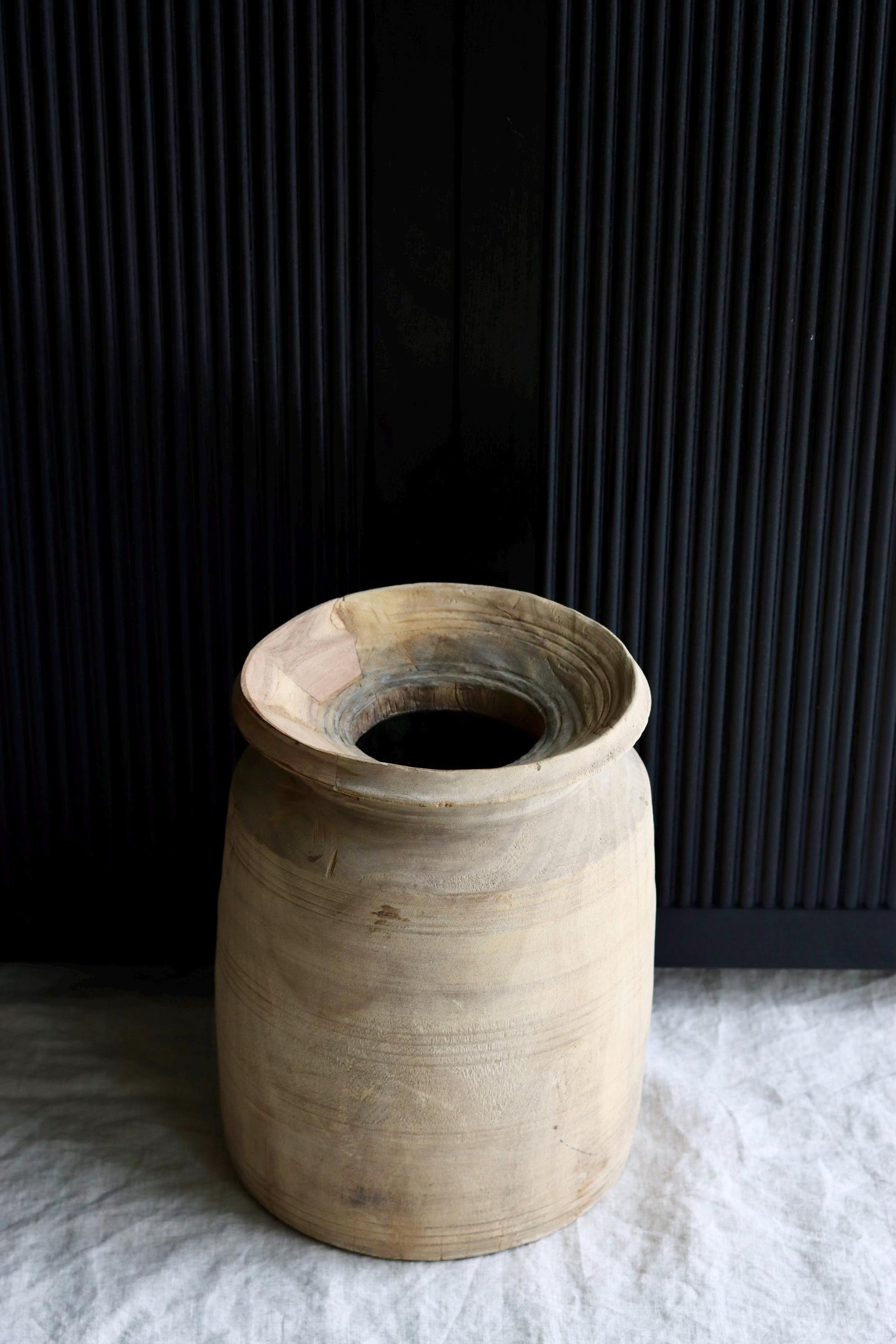 XL Vintage Himachal Teak Wood Pot