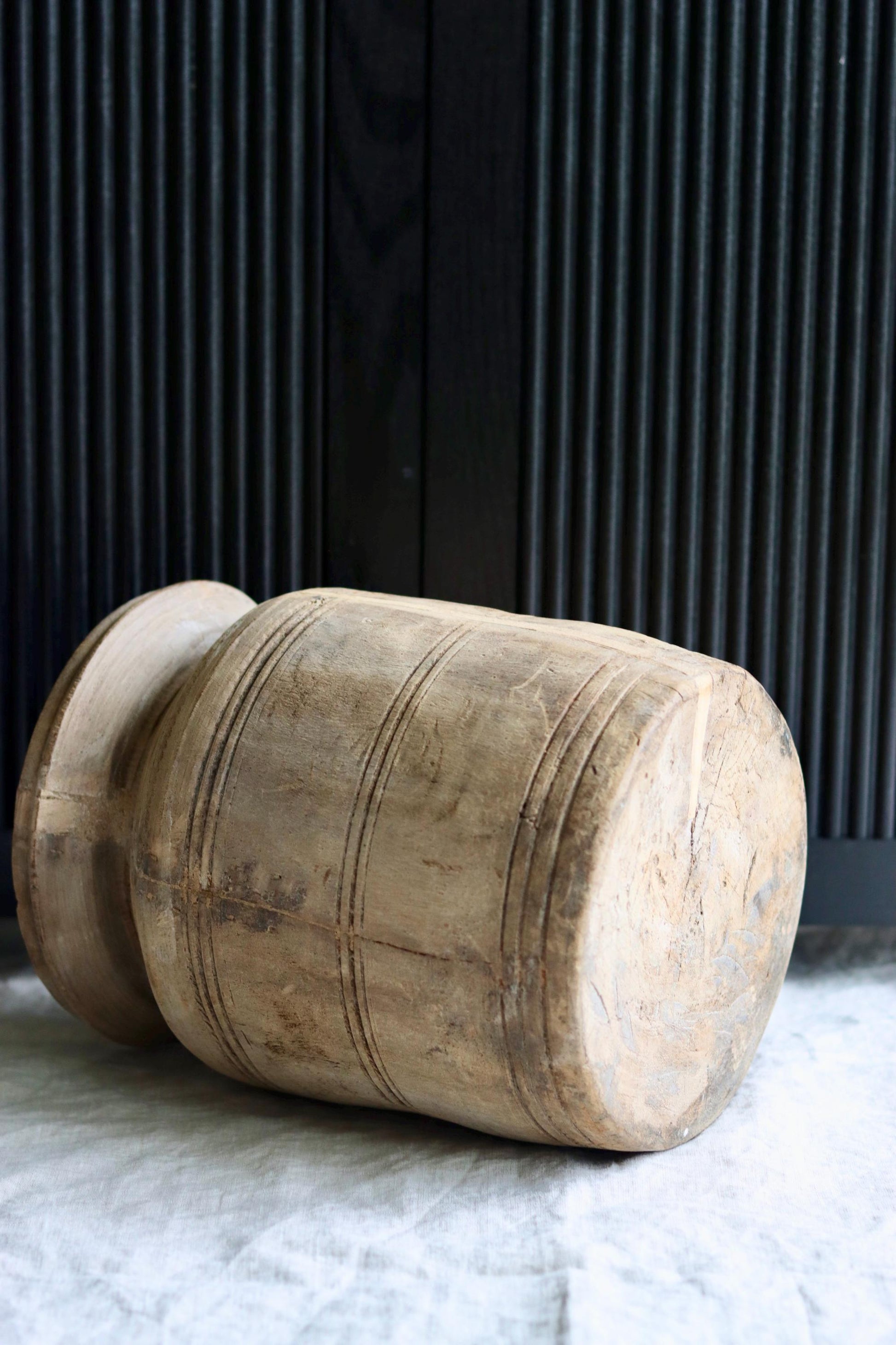 XL Vintage Himachal Teak Wood Pot