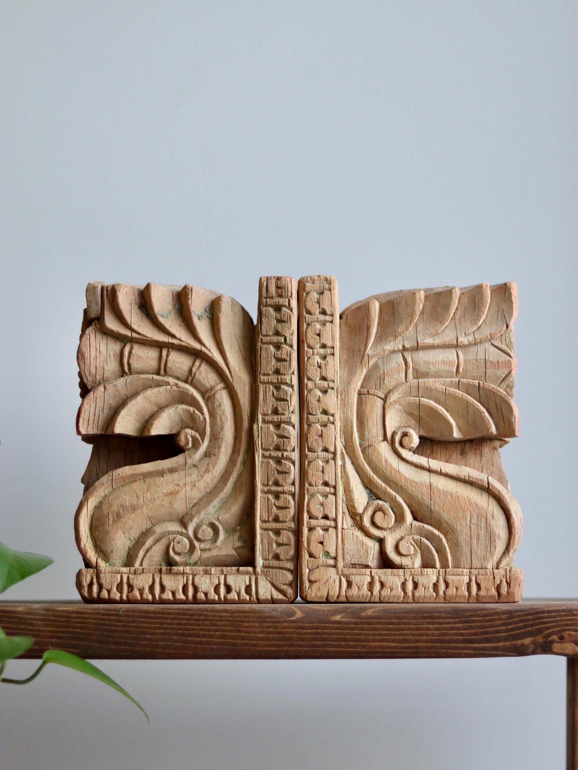 Vintage Wooden Bookends