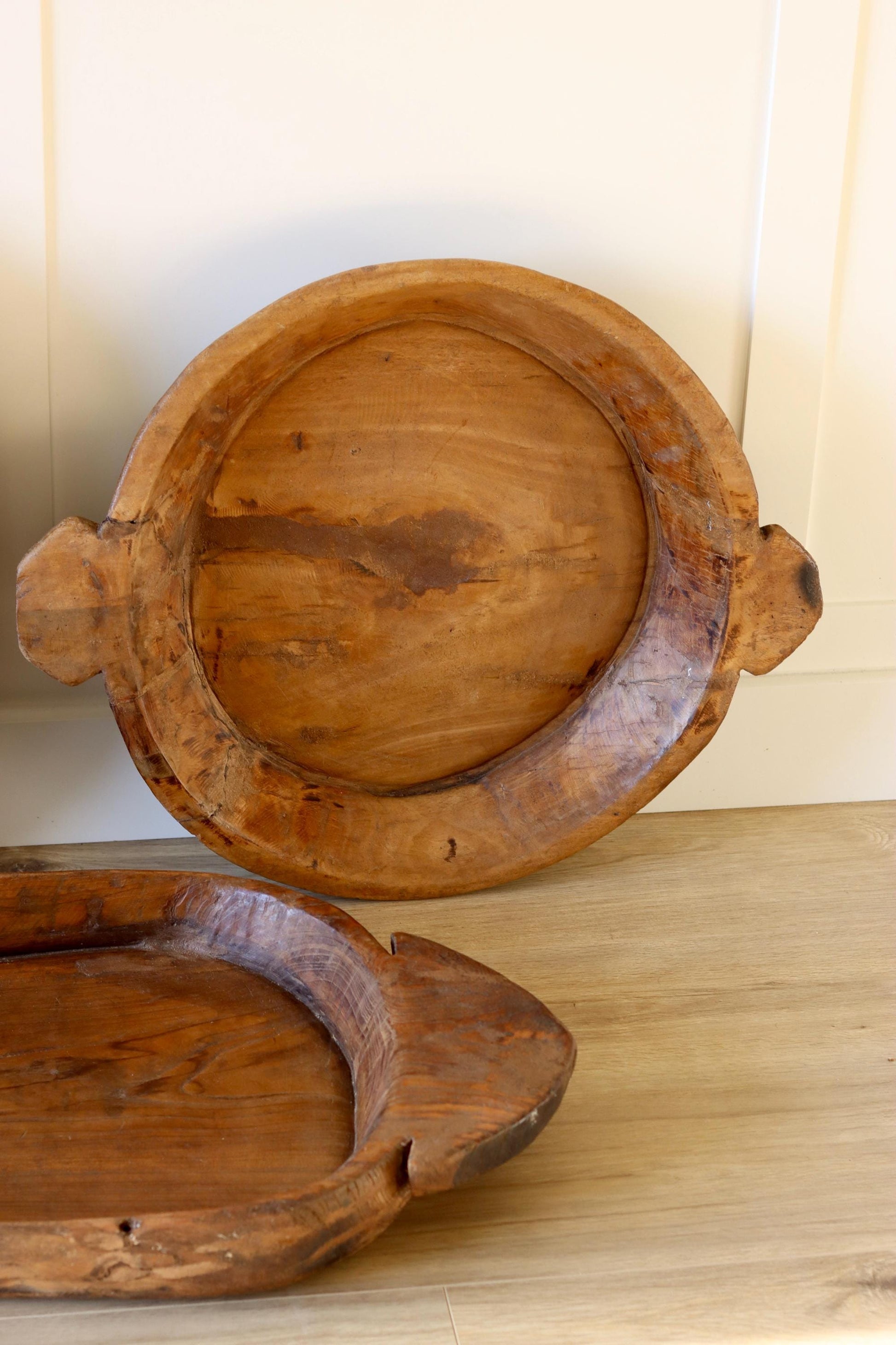 Large Vintage Wooden Parat Tray