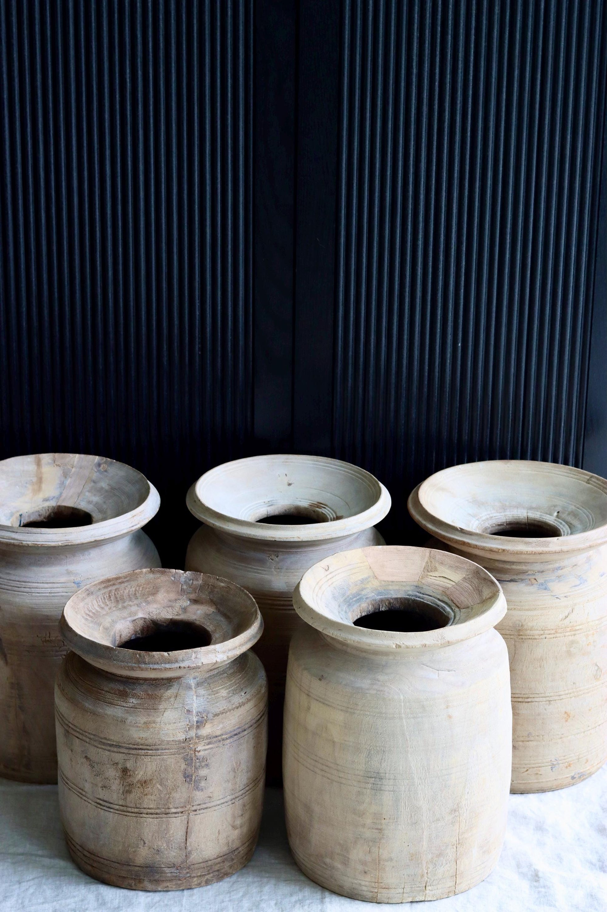 XL Vintage Himachal Teak Wood Pot