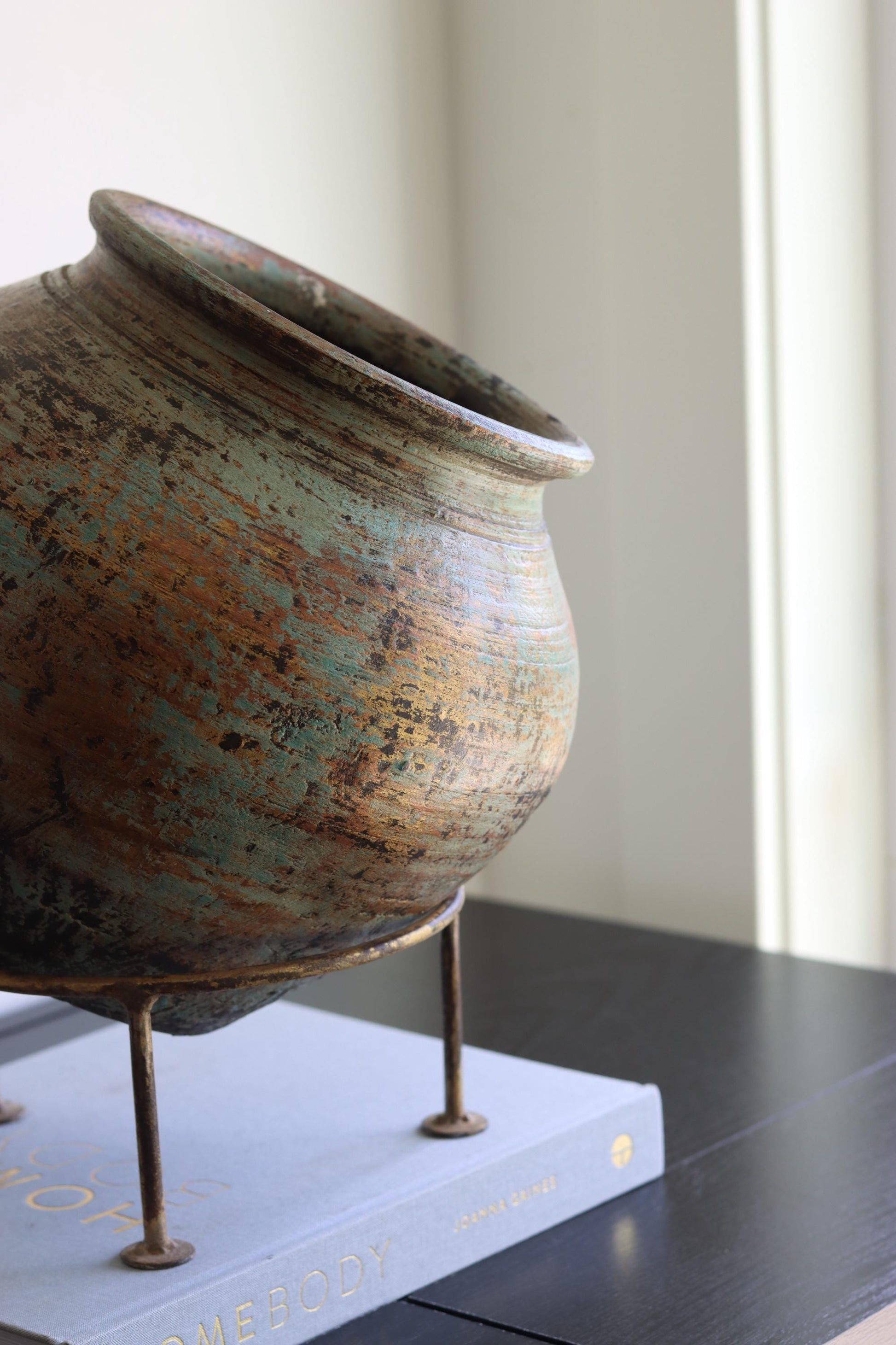 Large Clay Terracotta Pot on Stand