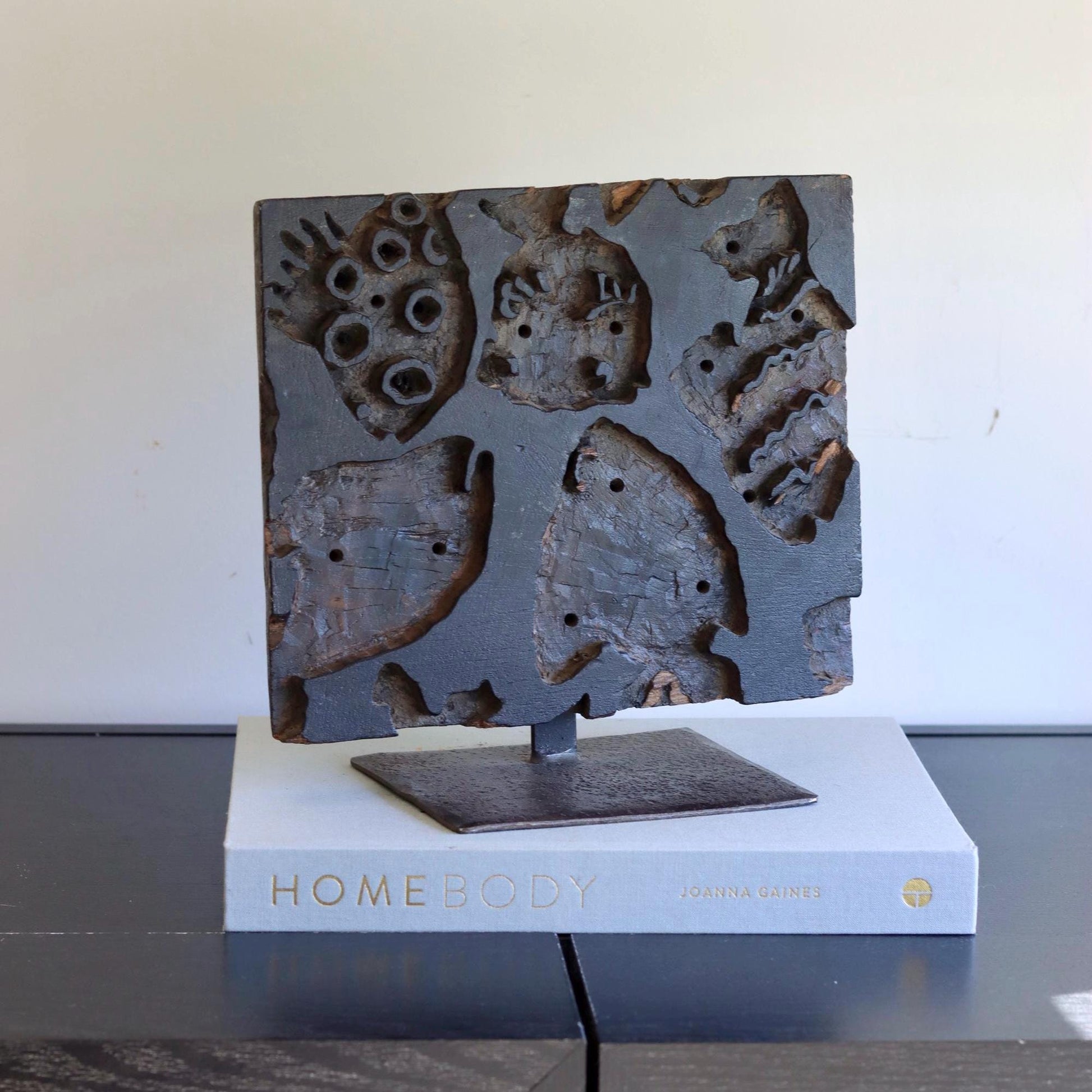 Vintage Block Print Stamp on Stand