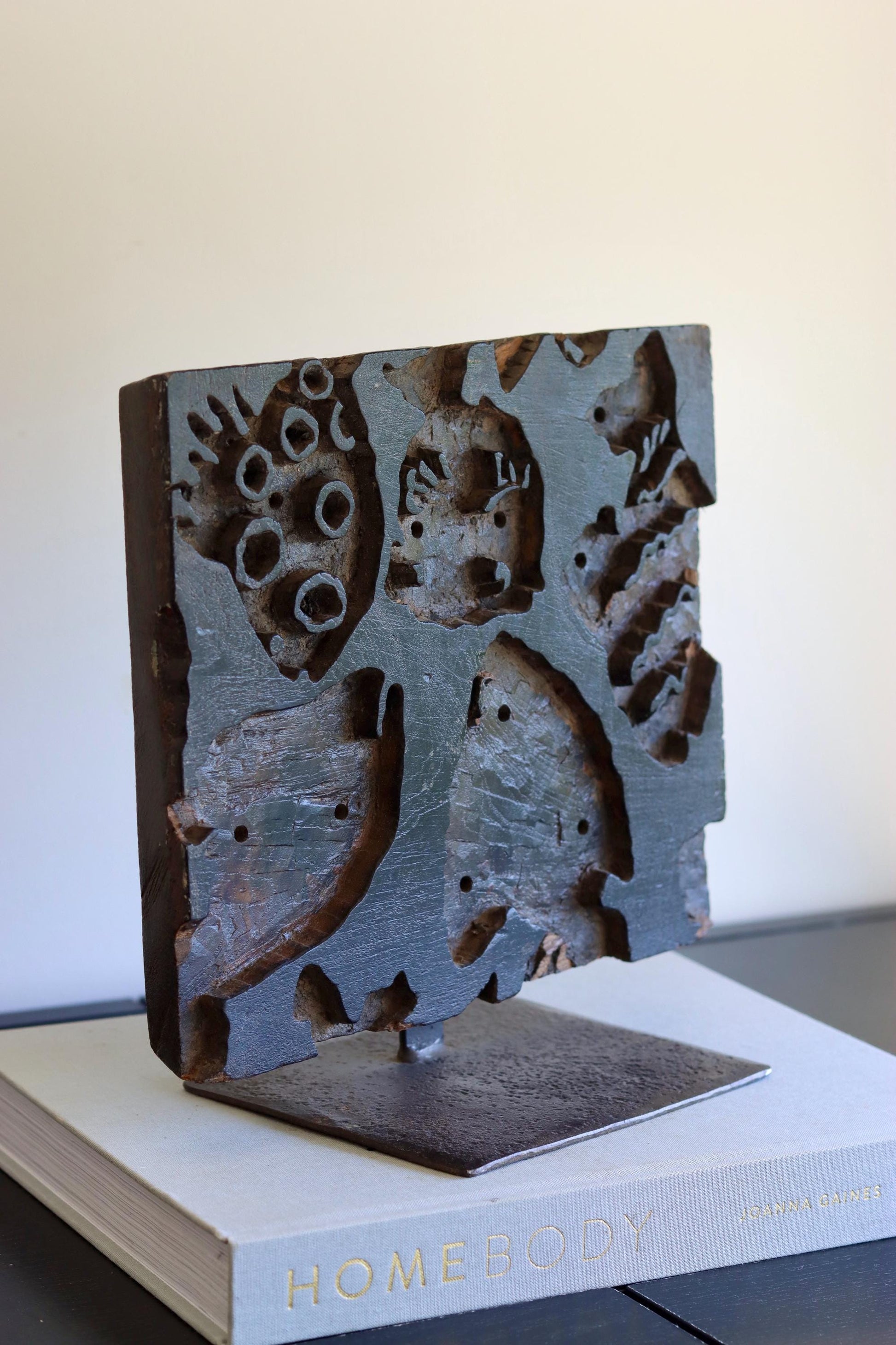Vintage Block Print Stamp on Stand